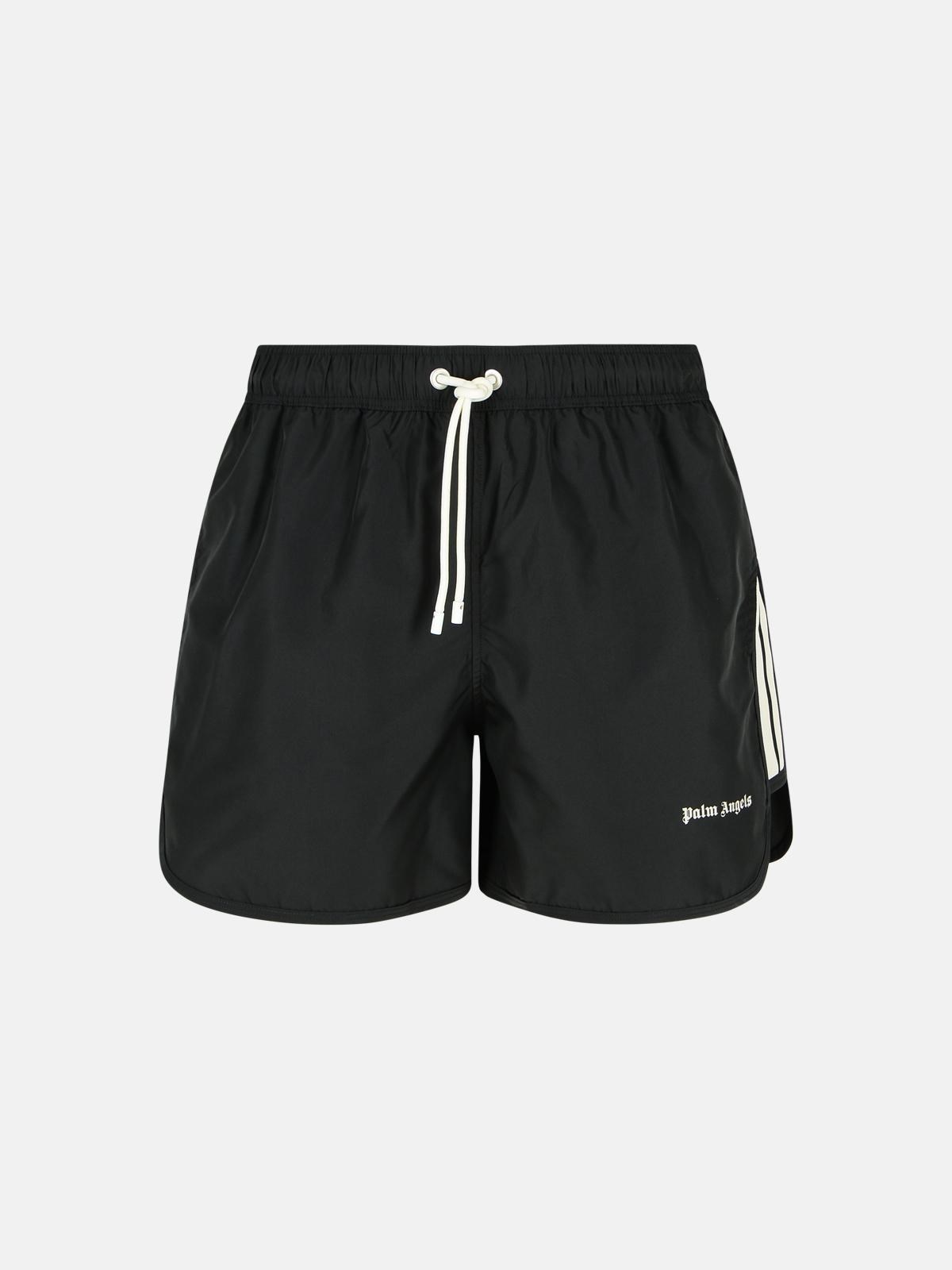 Palm Angels Black Polyester Swimsuit In Black