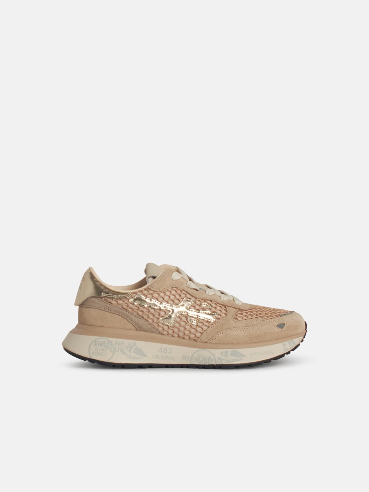 Premiata 'lauryn' Brown Leather Blend Sneakers
