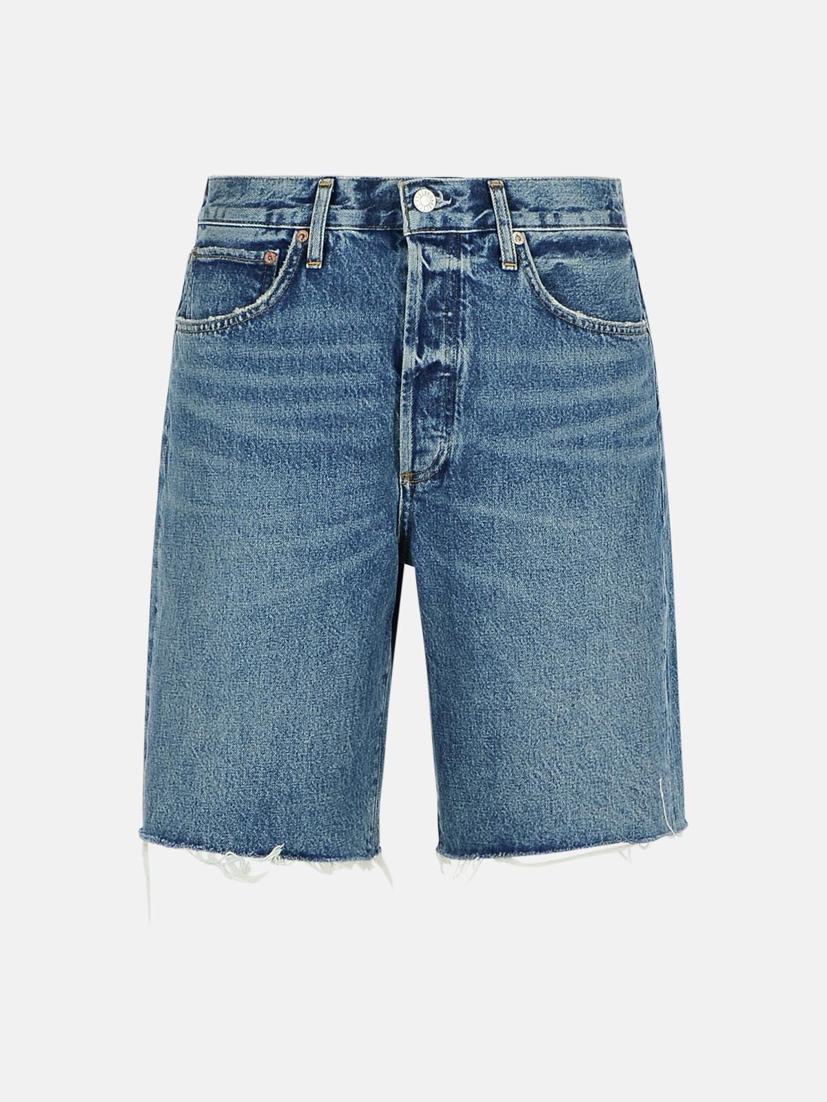 Agolde '90's' Blue Denim Shorts In Blue