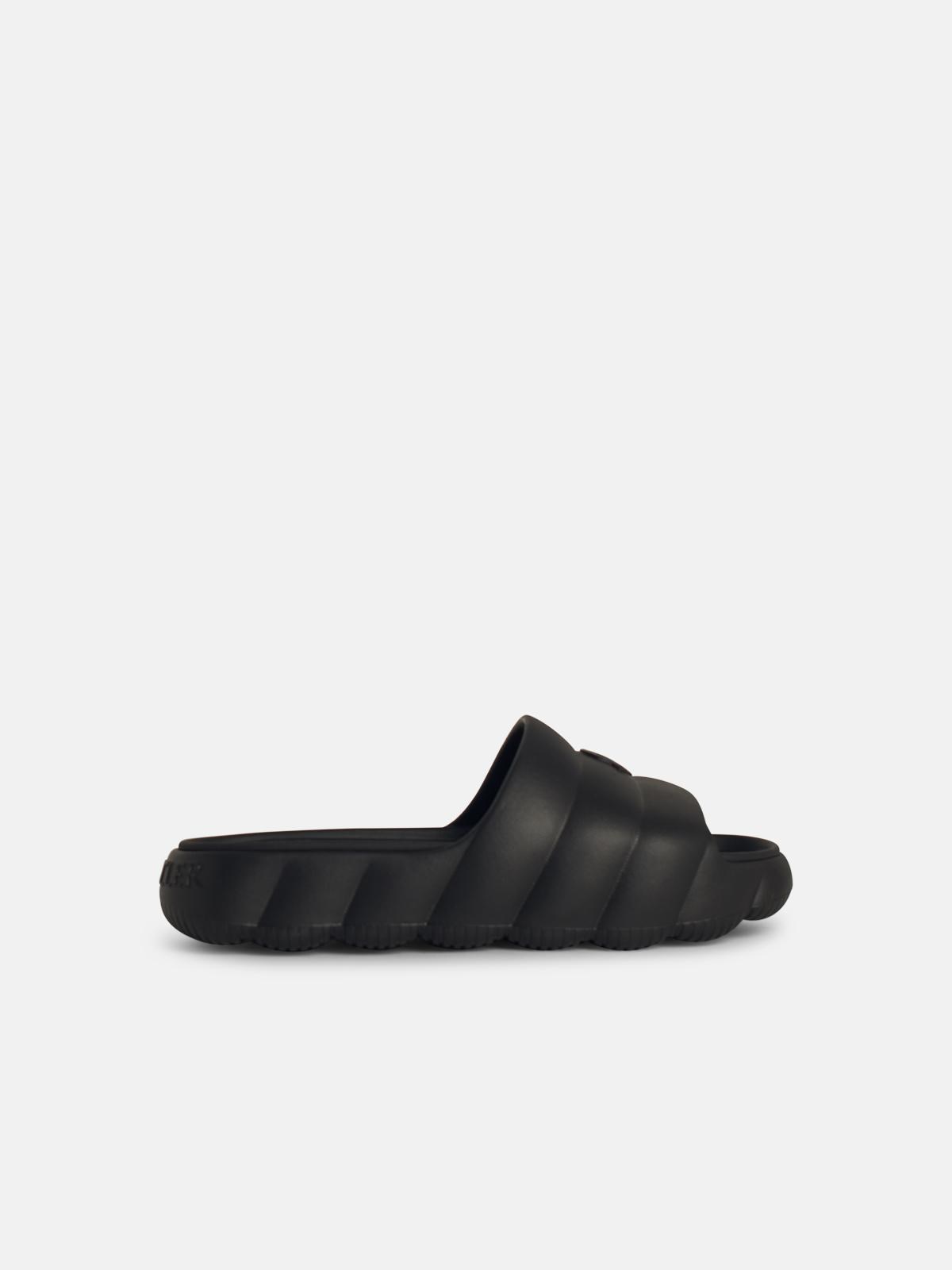 Moncler 'lilo' Black Rubber Slippers In Black