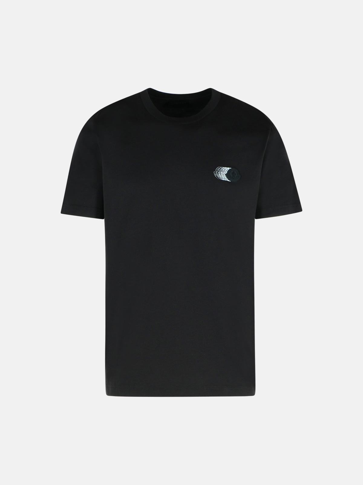Moncler Black Cotton T-shirt In Black