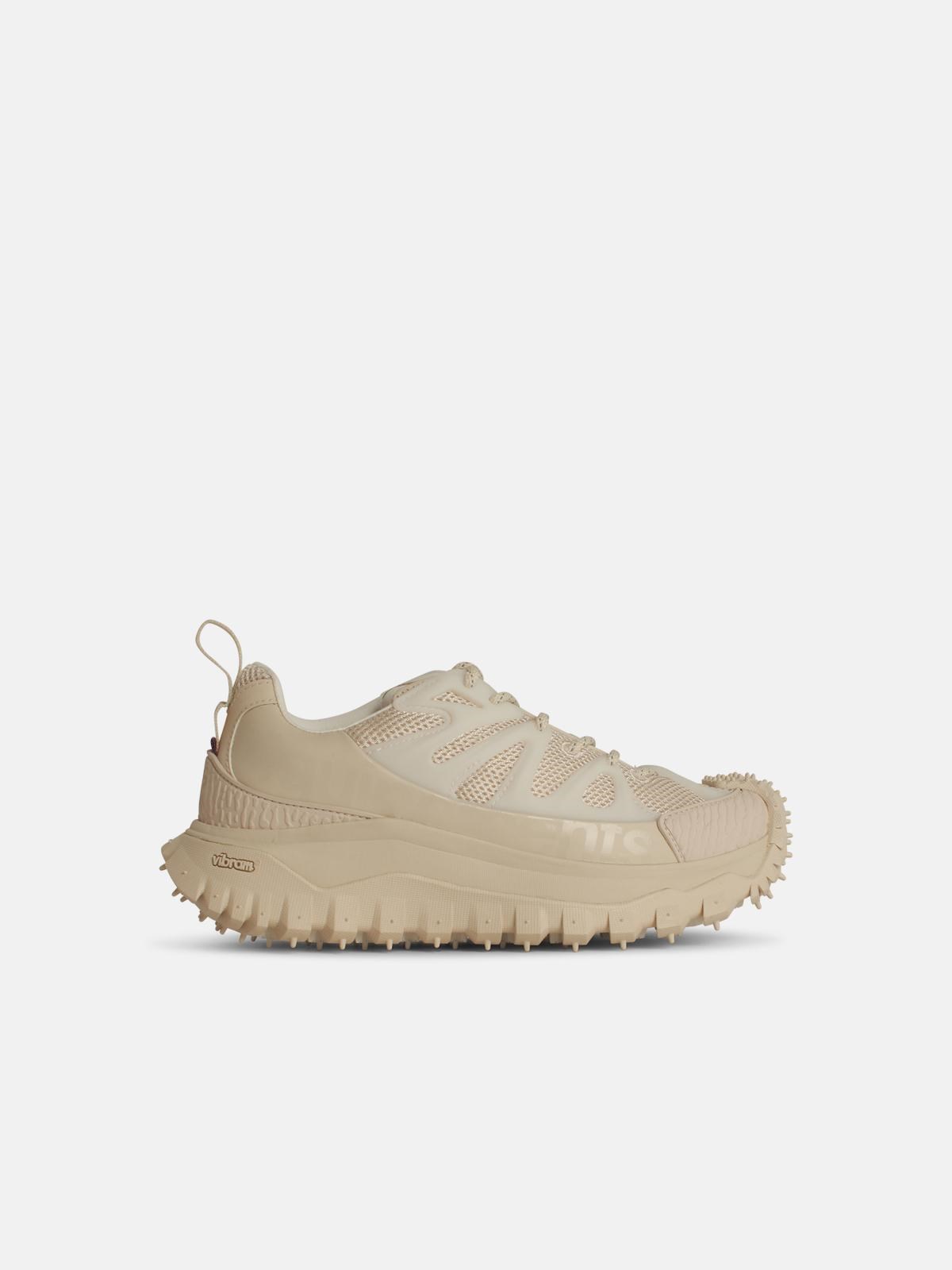 Moncler 'trailgrip' Beige Polyamide Sneakers In Ivory