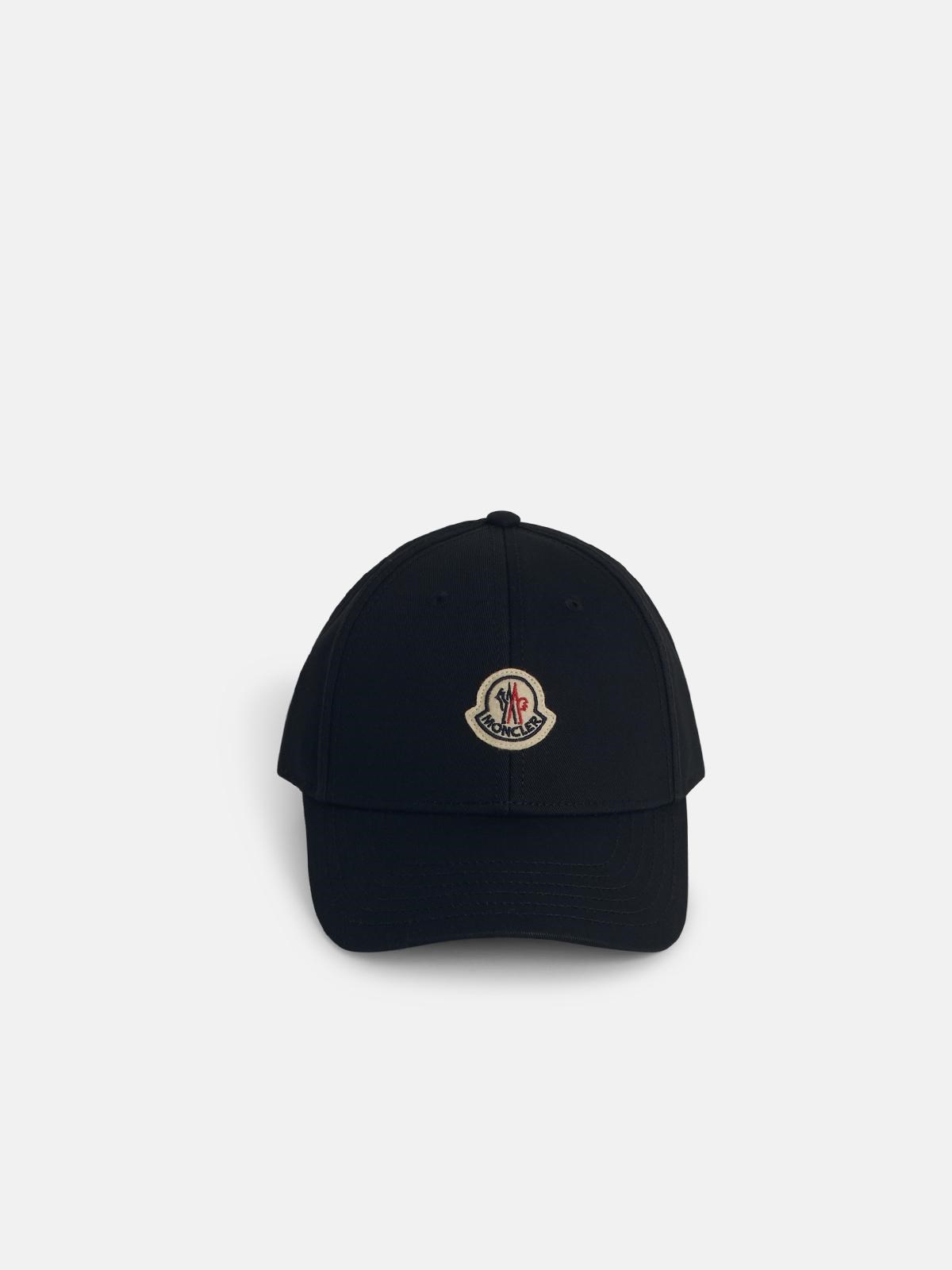 Moncler Black Cotton Cap