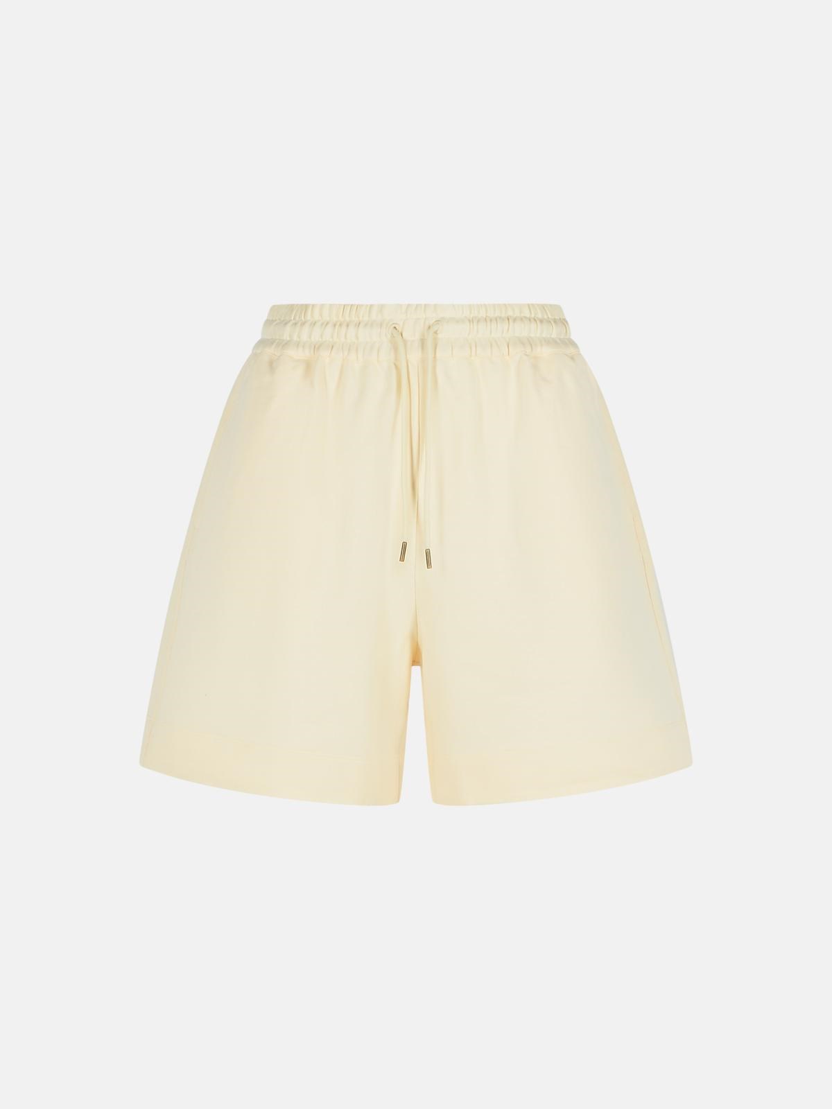 MONCLER MONCLER Cream Cotton Shorts　MONCLER クリームコットンショーツ