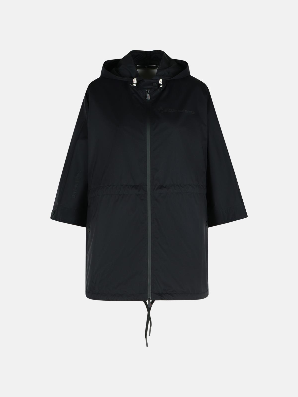 Moncler 'vorrasay' Black Nylon Cape In Black