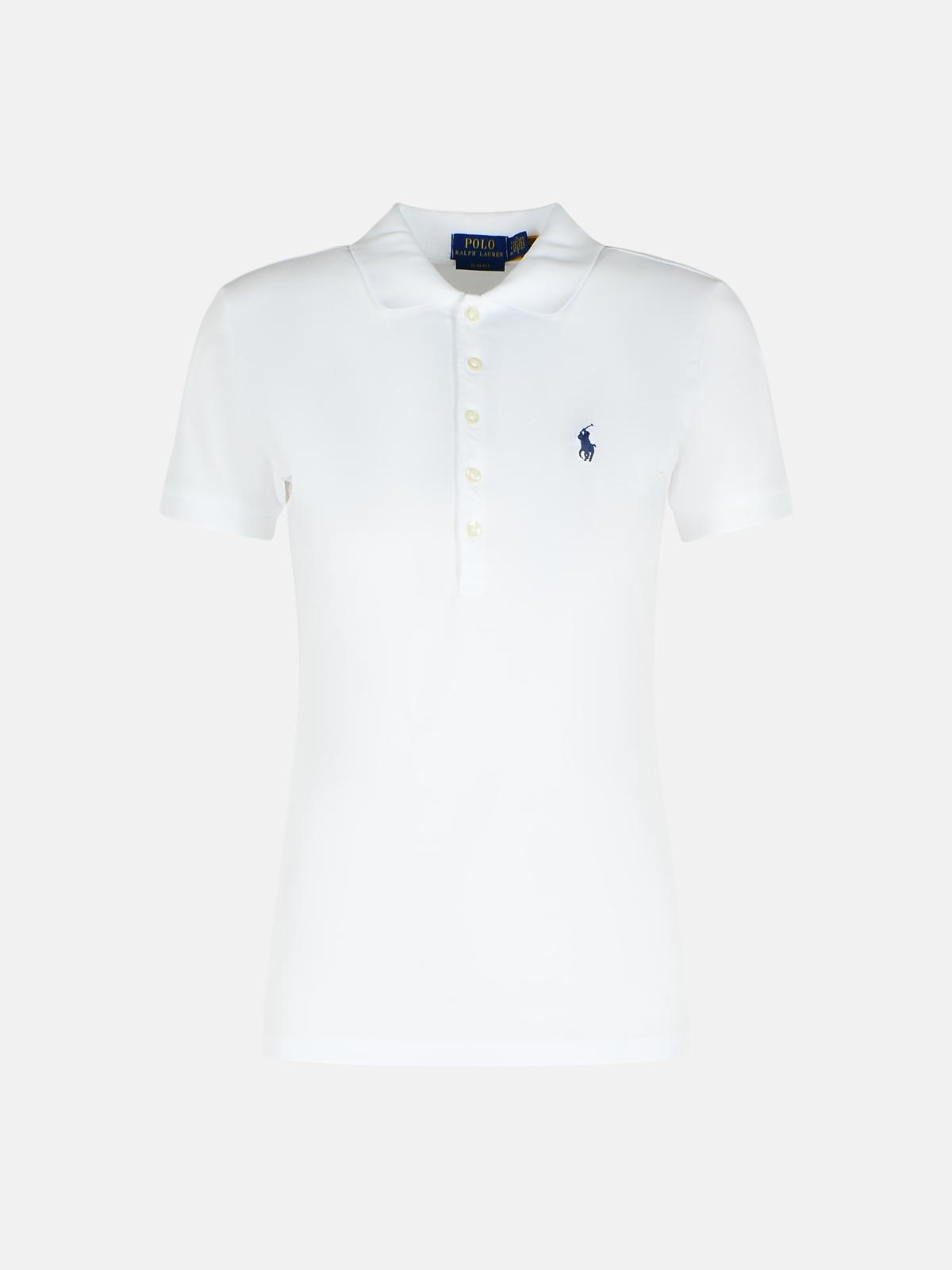 POLO RALPH LAUREN 'Julie' White Cotton Polo Shirt