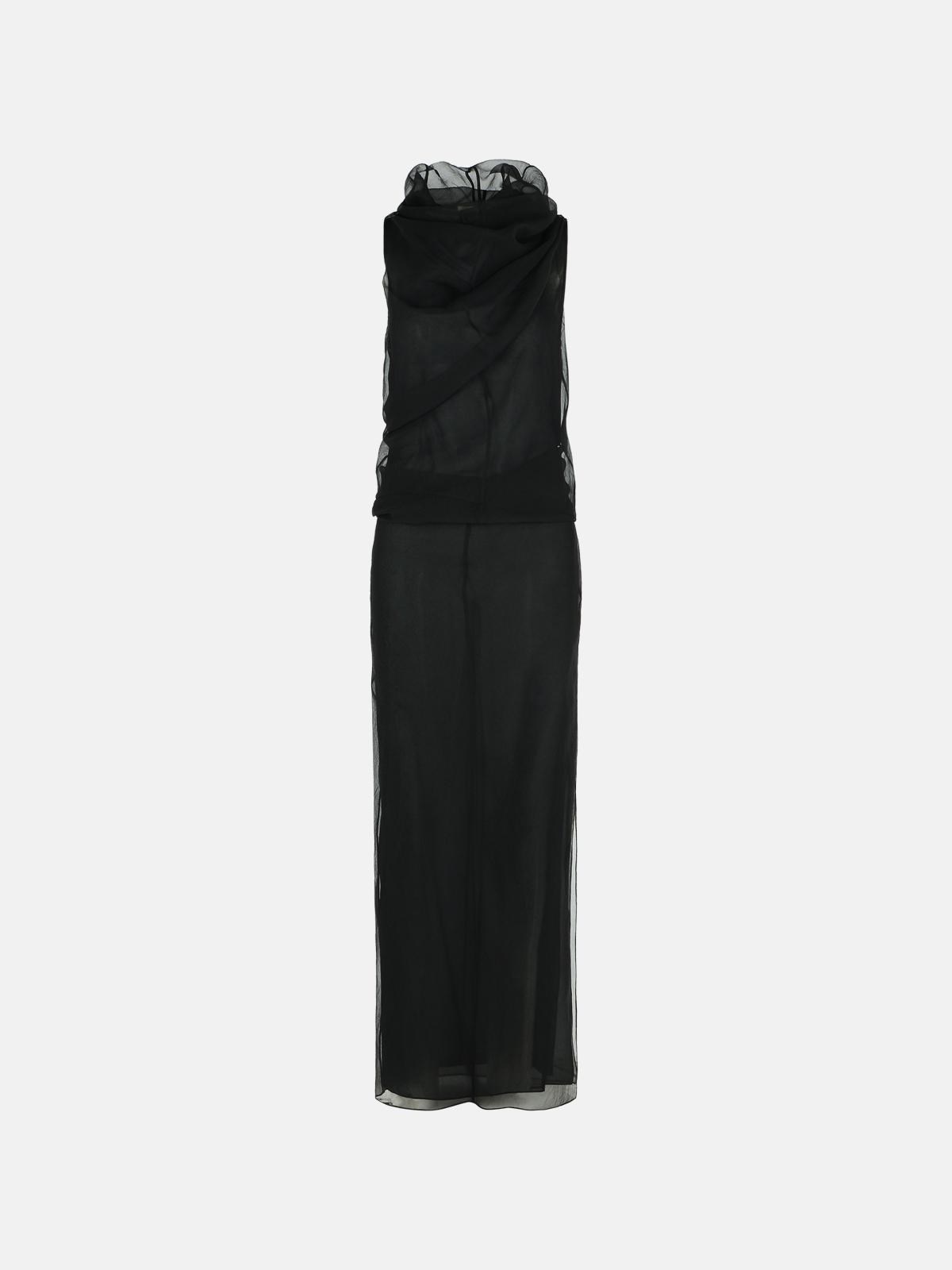 Khaite 'jeanty' Black Silk Dress