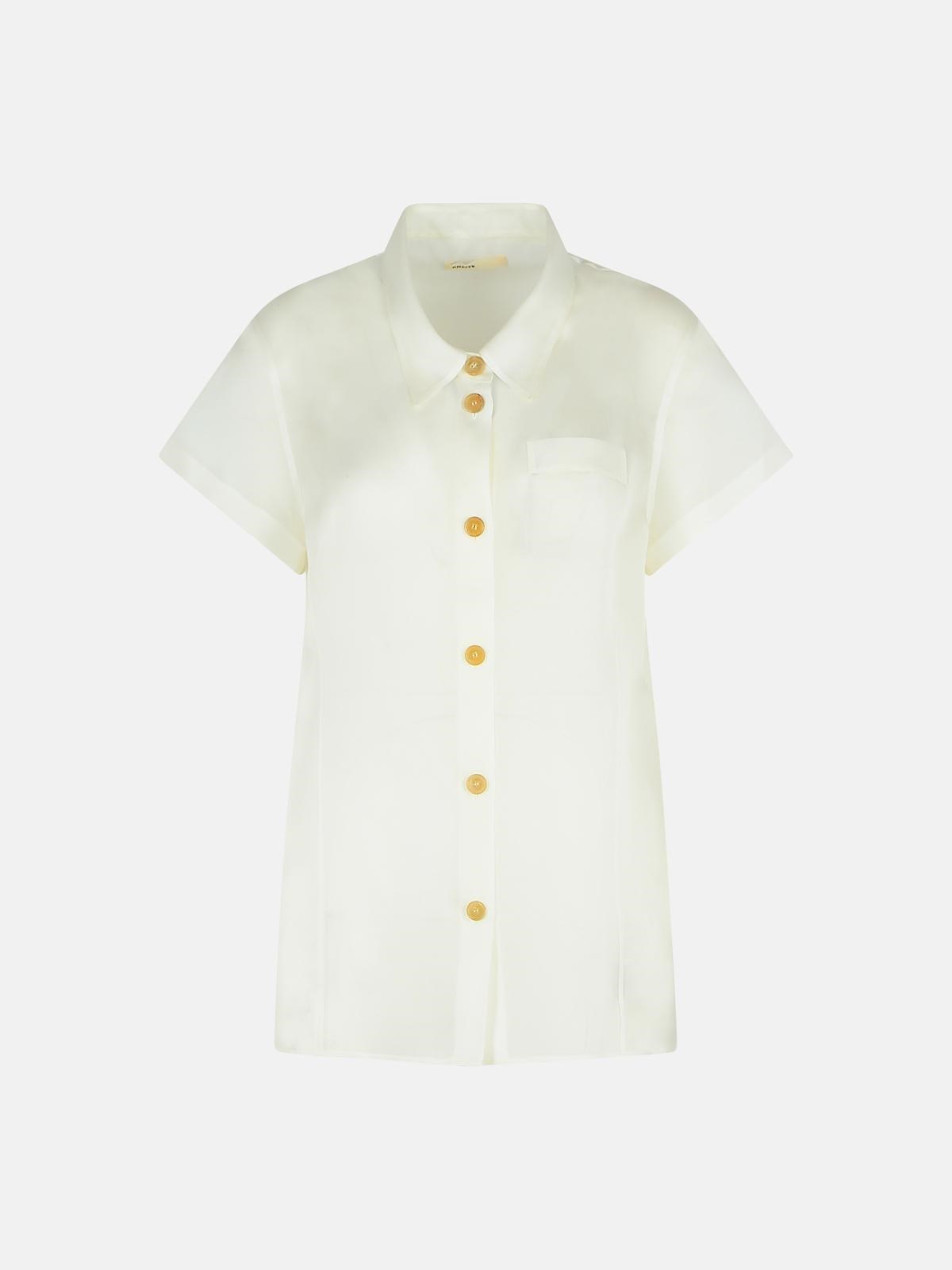 Khaite 'keefe' White Silk Shirt
