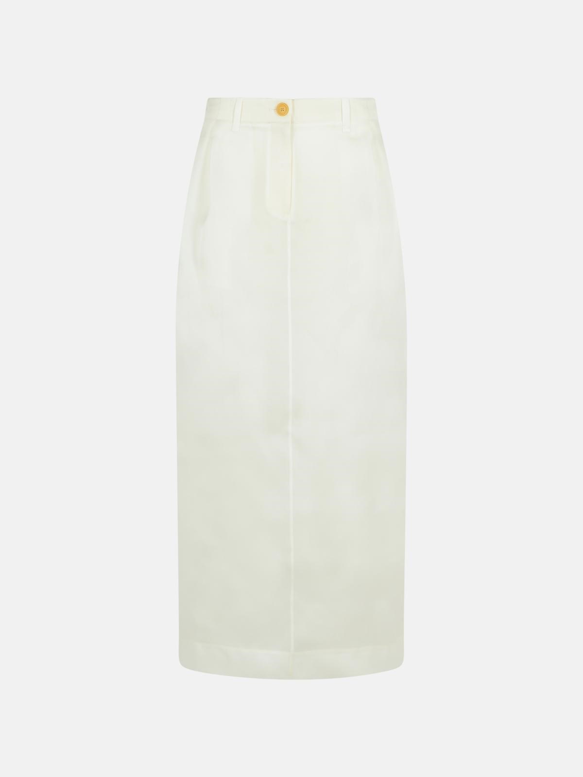 Khaite 'lucian' White Silk Skirt