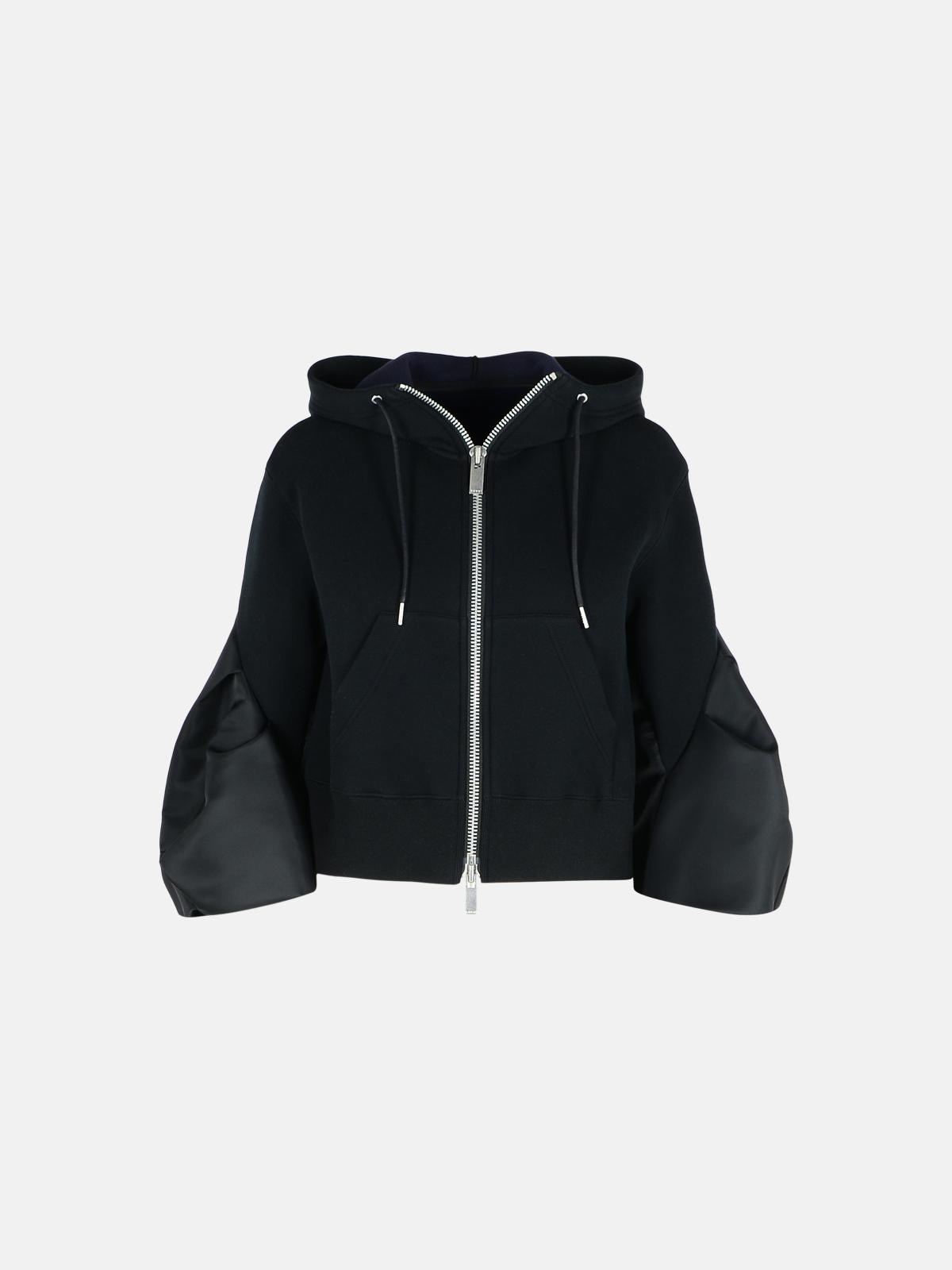 Sacai Black Cotton Blend Sweatshirt
