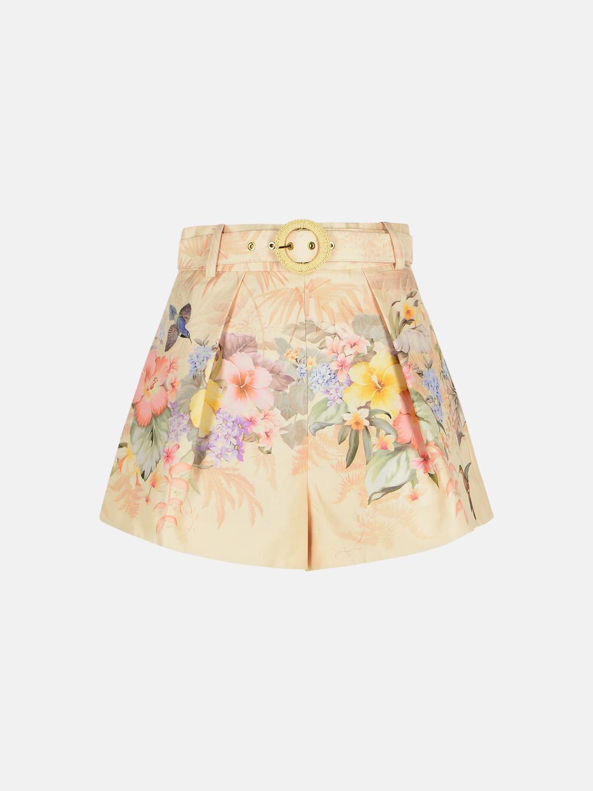 Zimmermann 'illuminate' Ivory Silk Blend Shorts