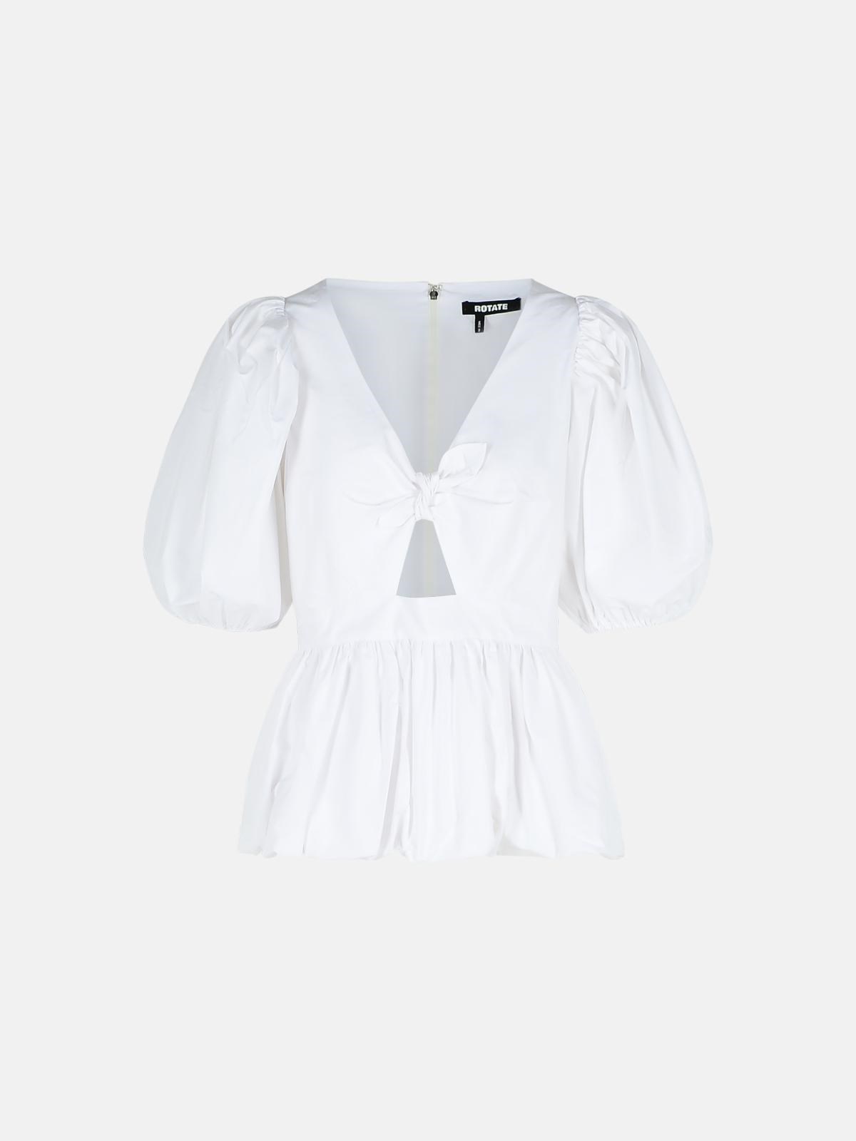 Rotate Birger Christensen White Cotton Blouse In White