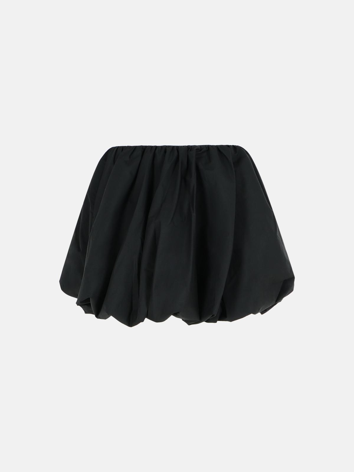 Rotate Birger Christensen 'balloon' Black Cotton Miniskirt In Black