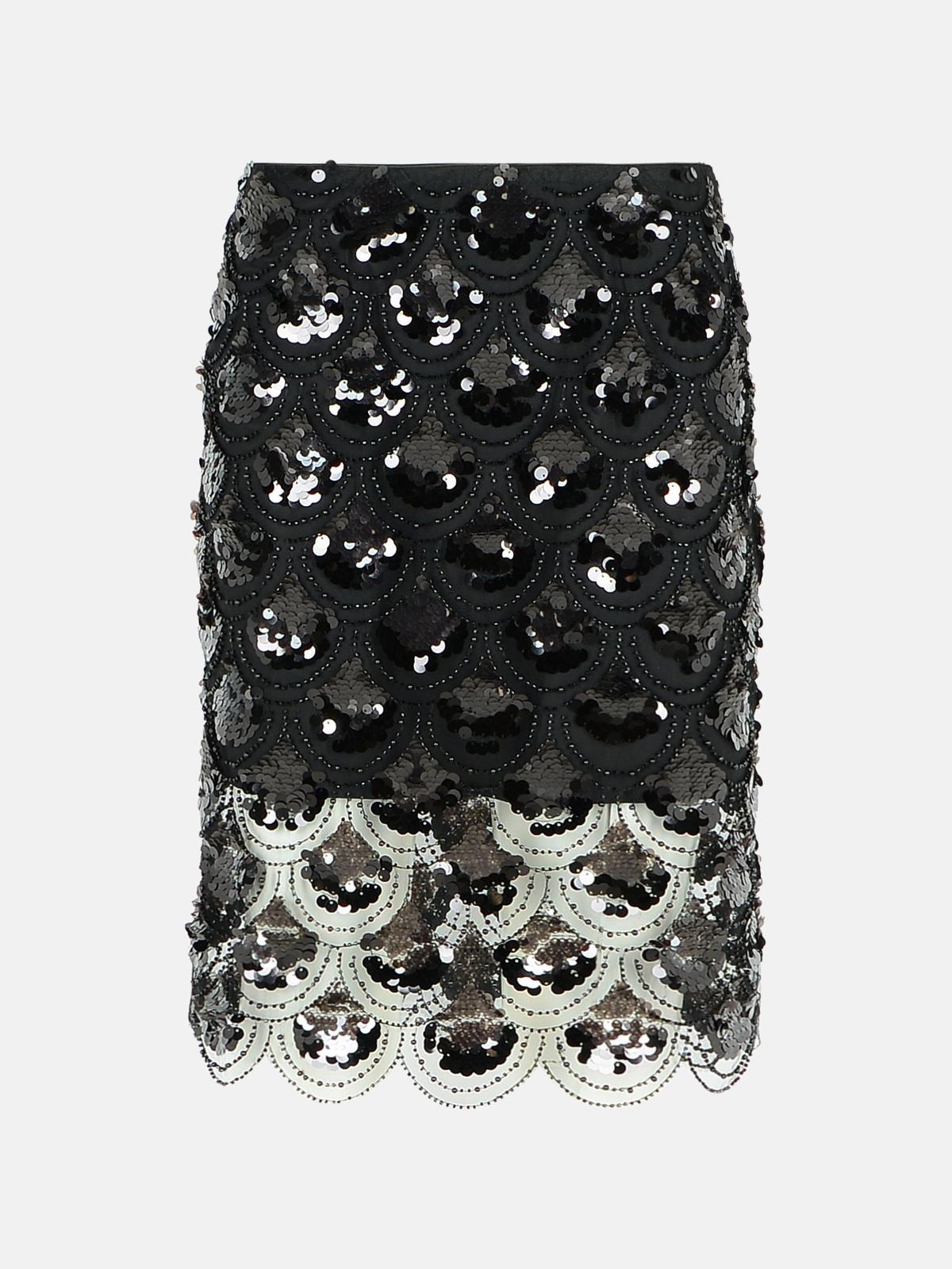 Rotate Birger Christensen 'sequin' Black Polyester Skirt In Black