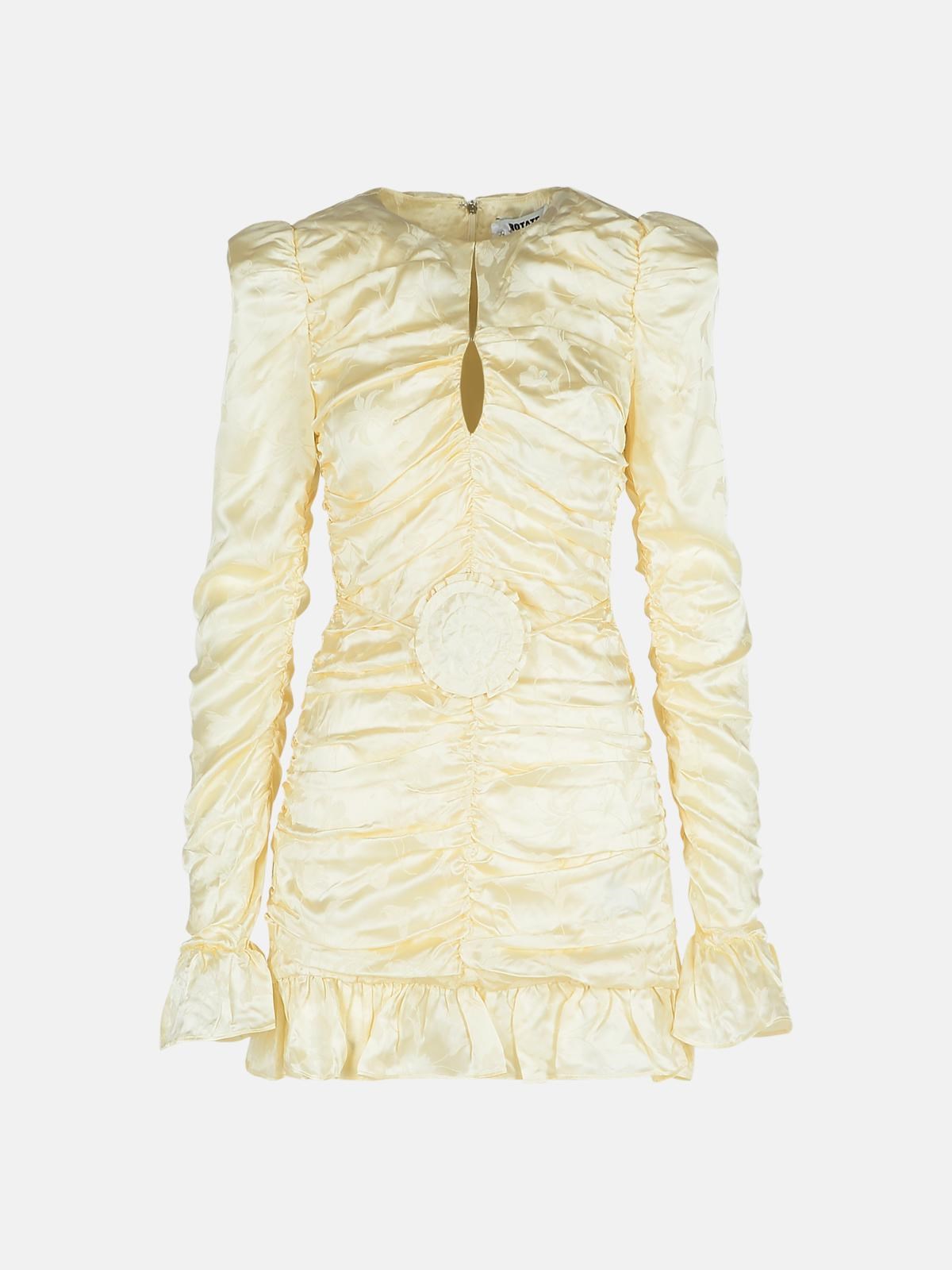 Rotate Birger Christensen Ivory Silk Dress In Ivory