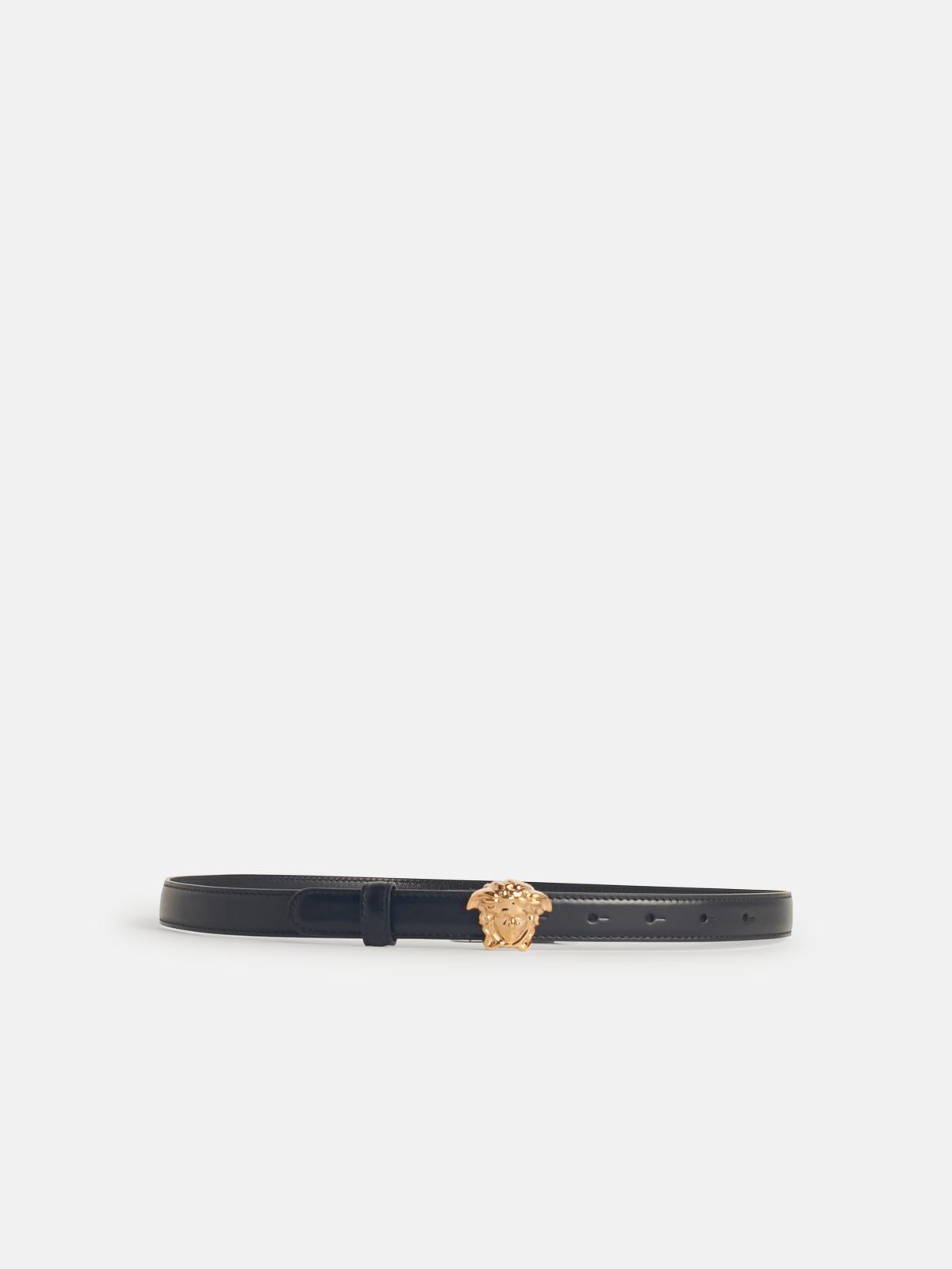 Versace 'medusa' Low Black Leather Belt