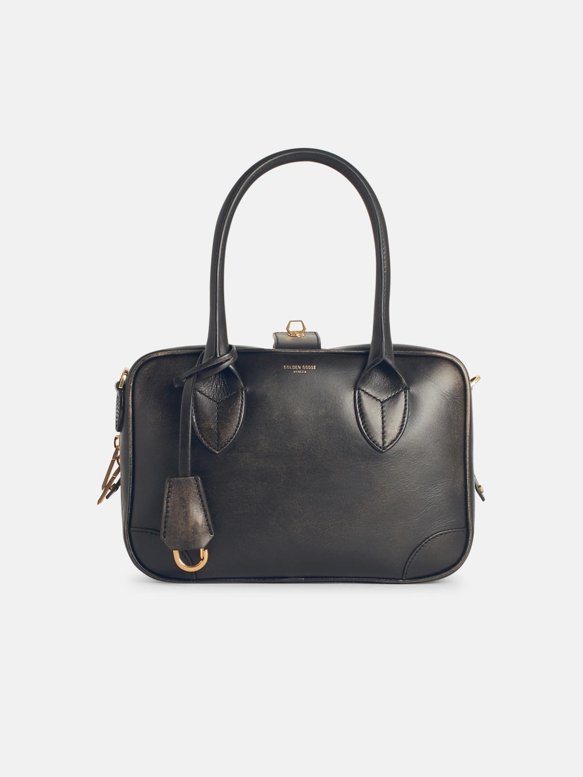 Golden Goose 'vita' Black Leather Top Case In Black