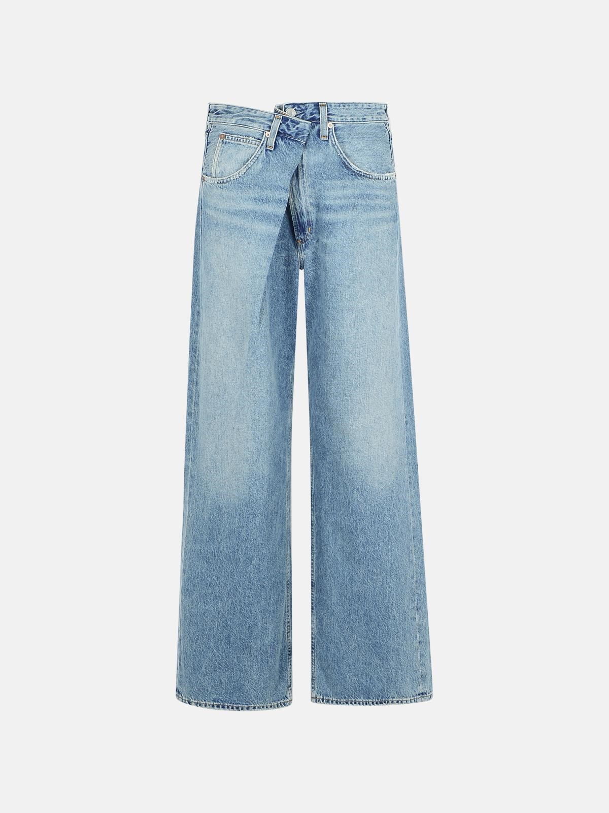 Agolde 'vana' Blue Denim Jeans In Blue