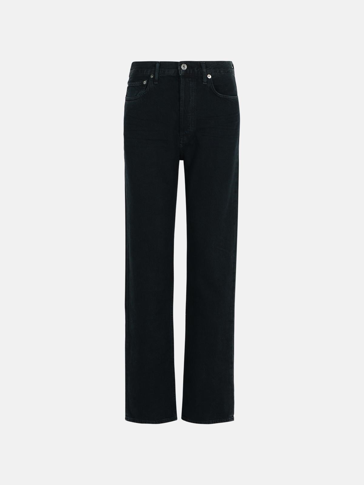 Agolde '90's Pinch' Black Denim Jeans In Black