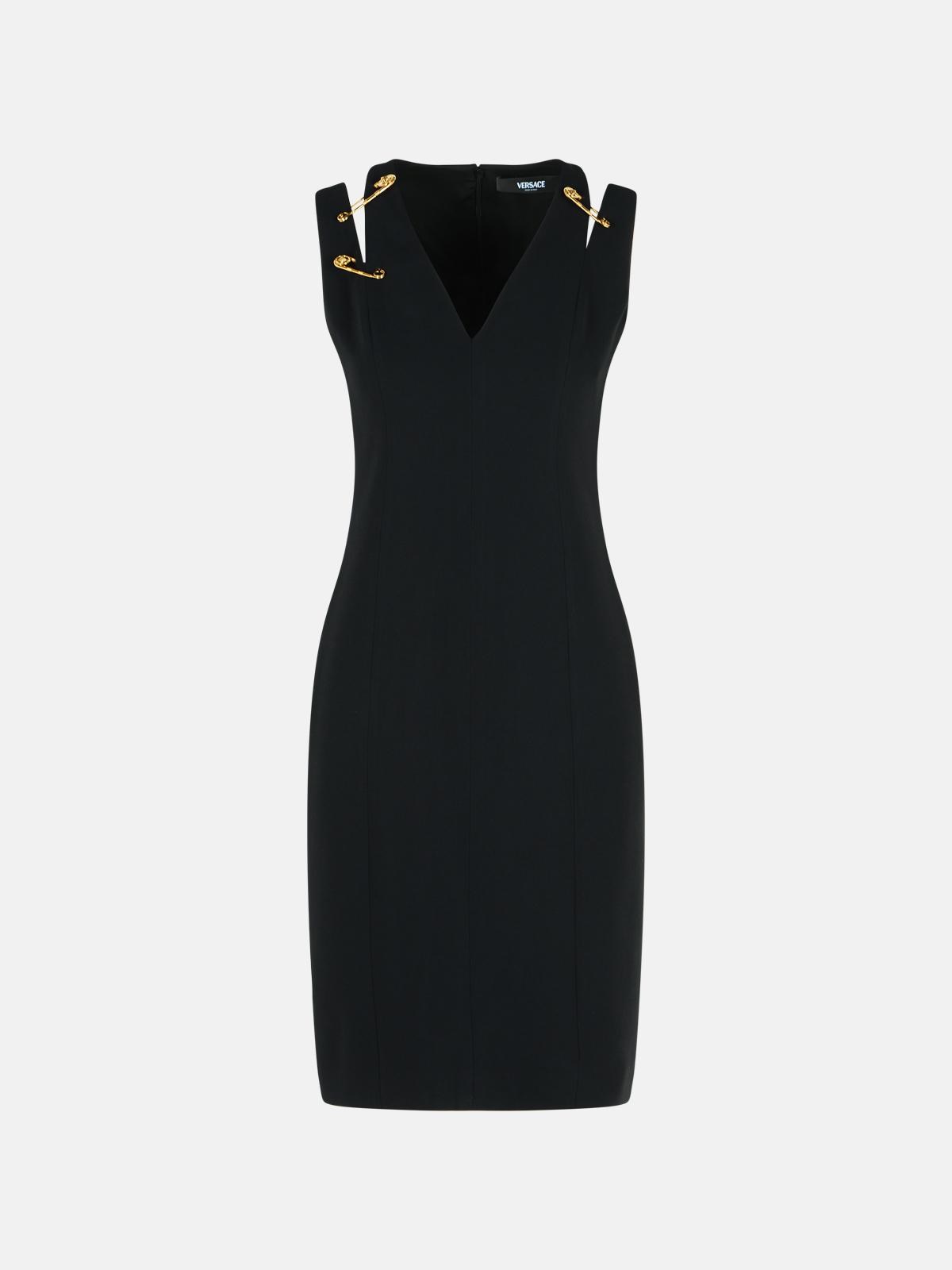 VERSACE VERSACE Black Viscose Blend Dress　VERSACE ブラック ビスコース ブレンド ドレス