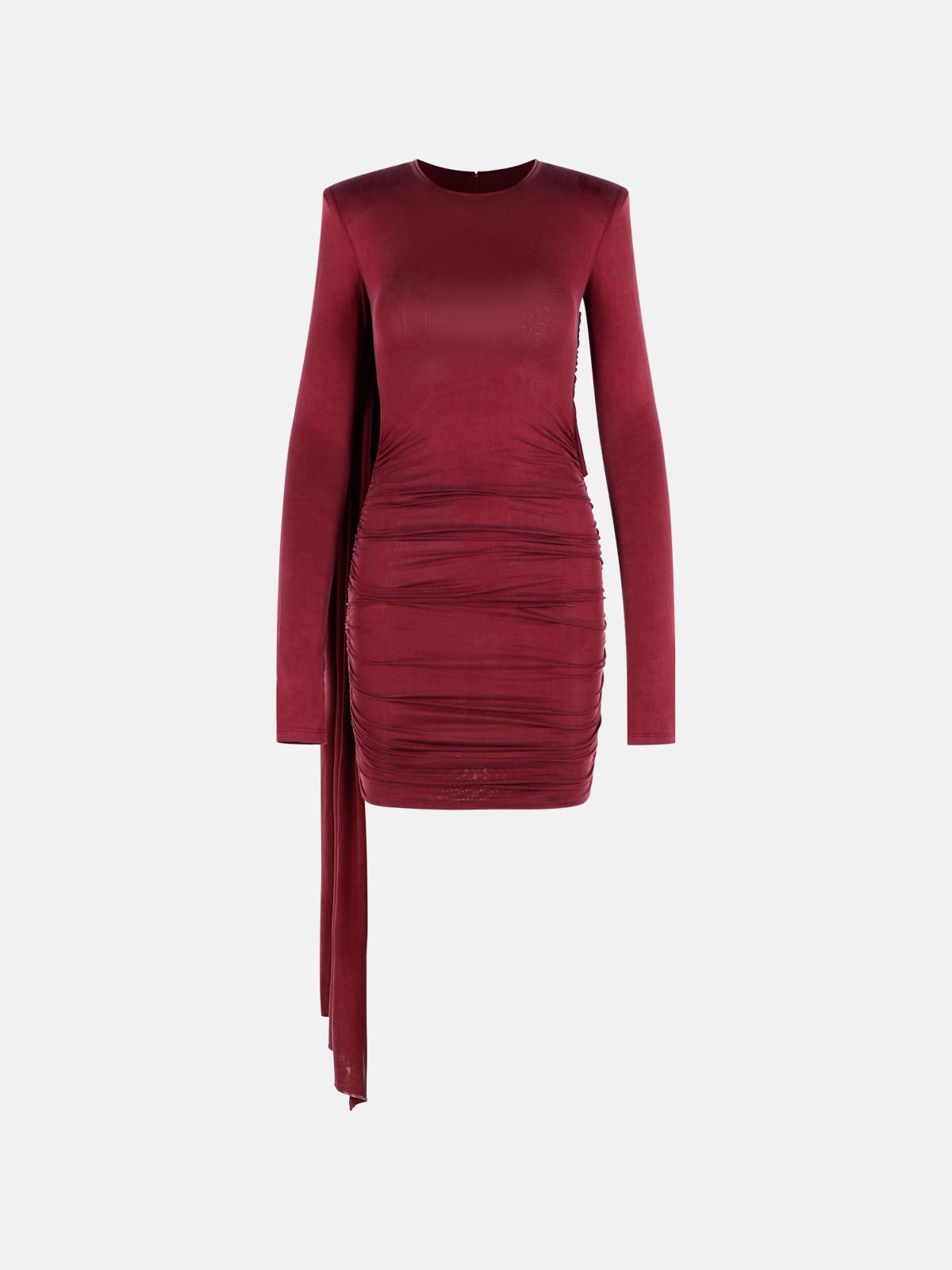 The Andamane Burgundy Cupro Blend Dress In Burgundy