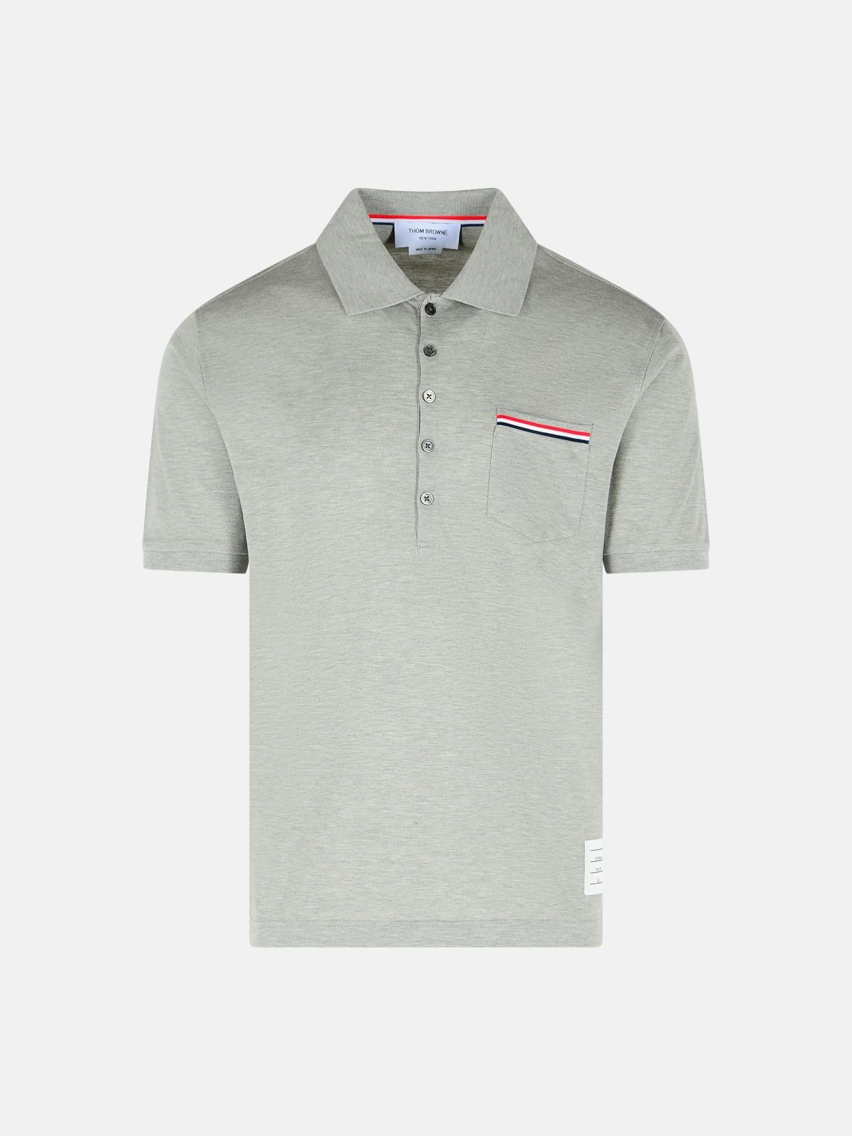 Thom Browne Grey Cotton Polo Shirt
