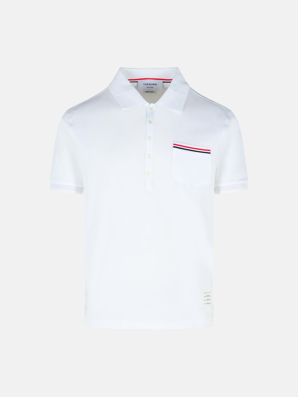 Thom Browne White Cotton Polo Shirt