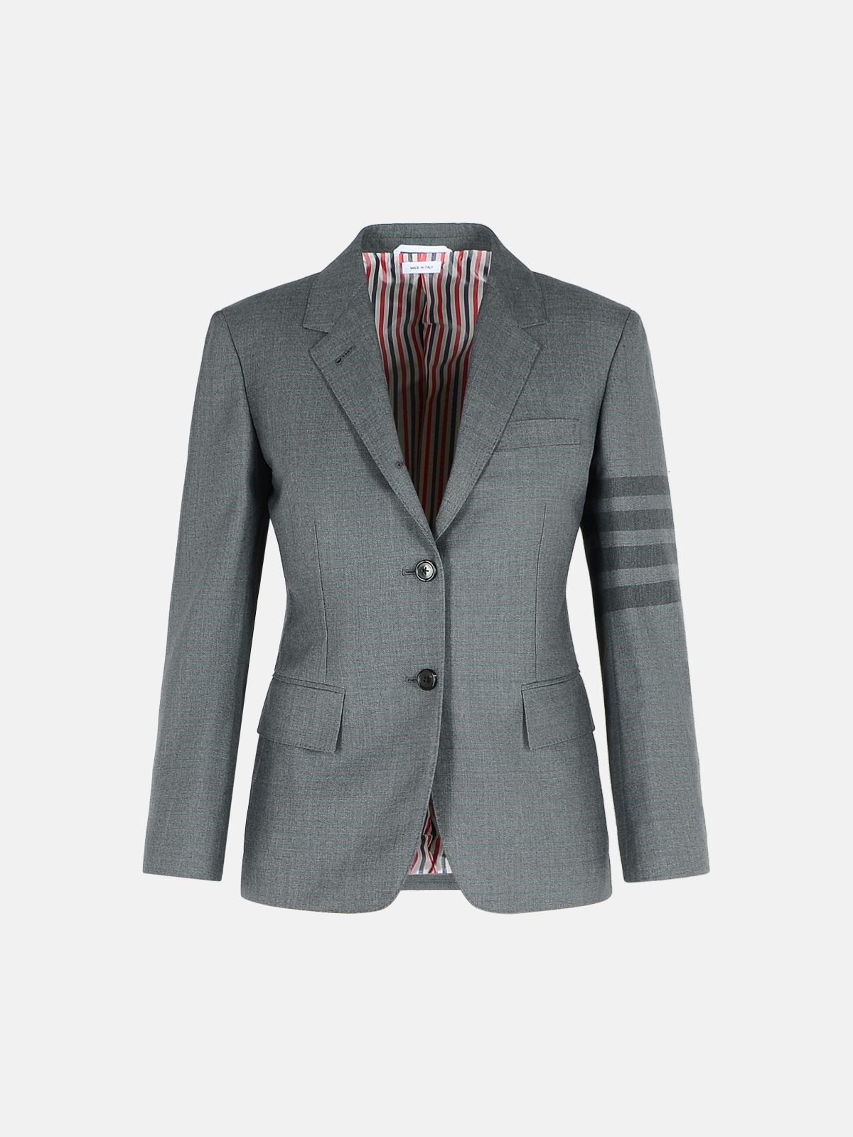 THOM BROWNE THOM BROWNE '4-Bar' Grey Wool Blazer