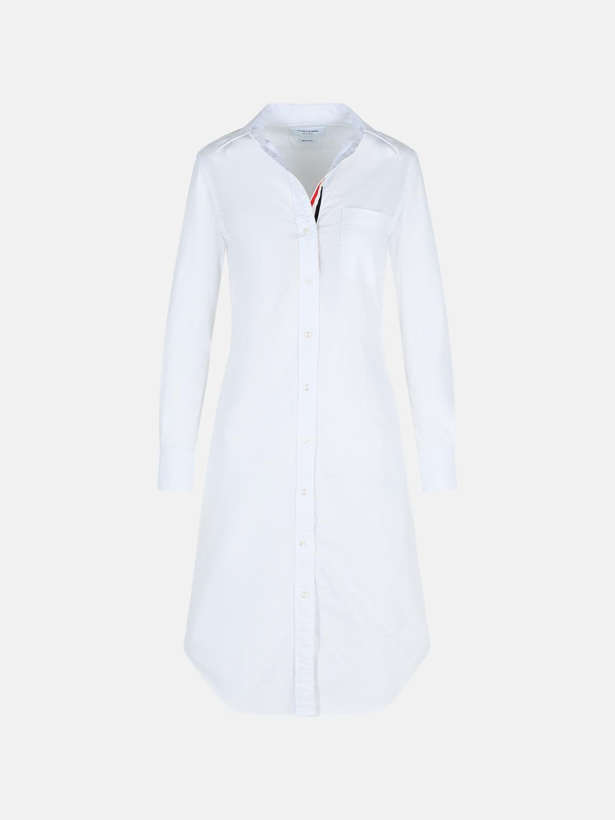 THOM BROWNE White Cotton Dress　THOM BROWNE ホワイト コットン ドレス THOM