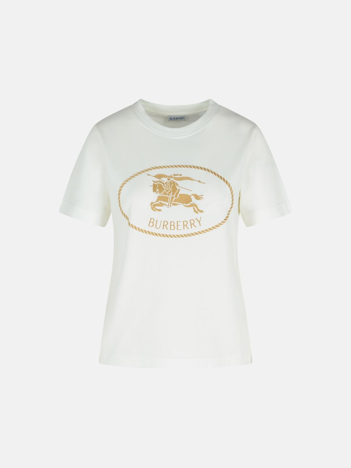 BURBERRY Ivory Cotton T-Shirt　BURBERRY アイボリー コットン Tシャツ BURBERRY