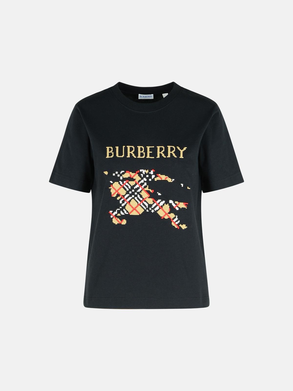 BURBERRY 'Frankie' Black Cotton T-Shirt
