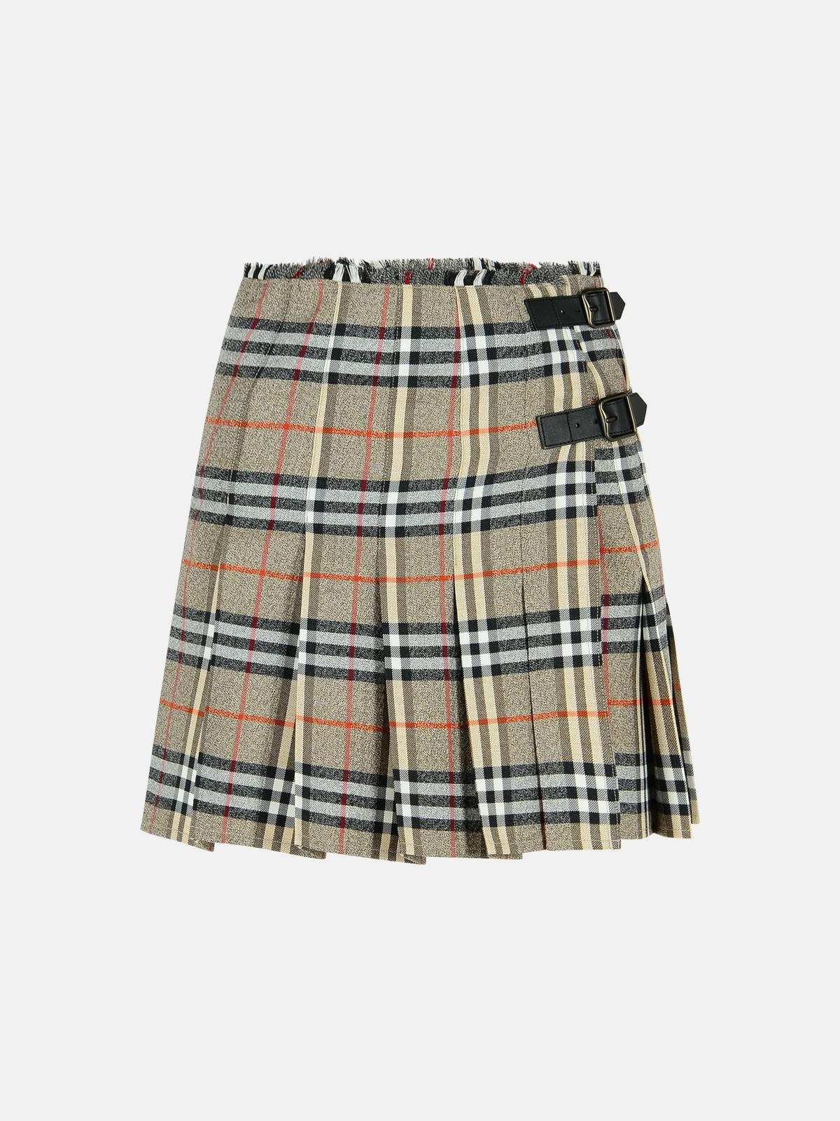 BURBERRY Grey Wool Mini Kilt　BURBERRY グレー ウール ミニキルト BURBERRY