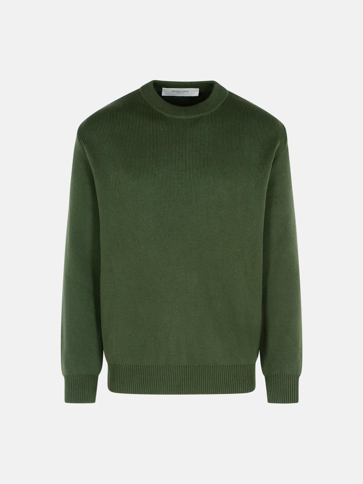 GOLDEN GOOSE Green Cotton Sweater　GOLDEN GOOSE グリーン コットン セーター GOLDEN