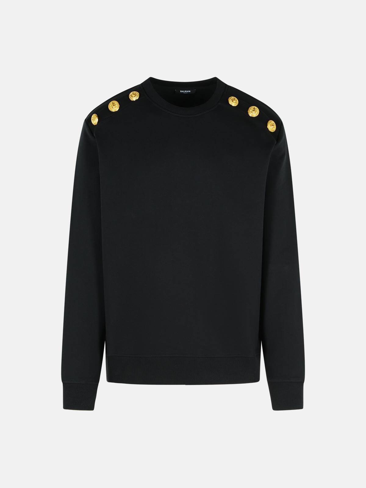 Balmain Black Cotton Sweatshirt