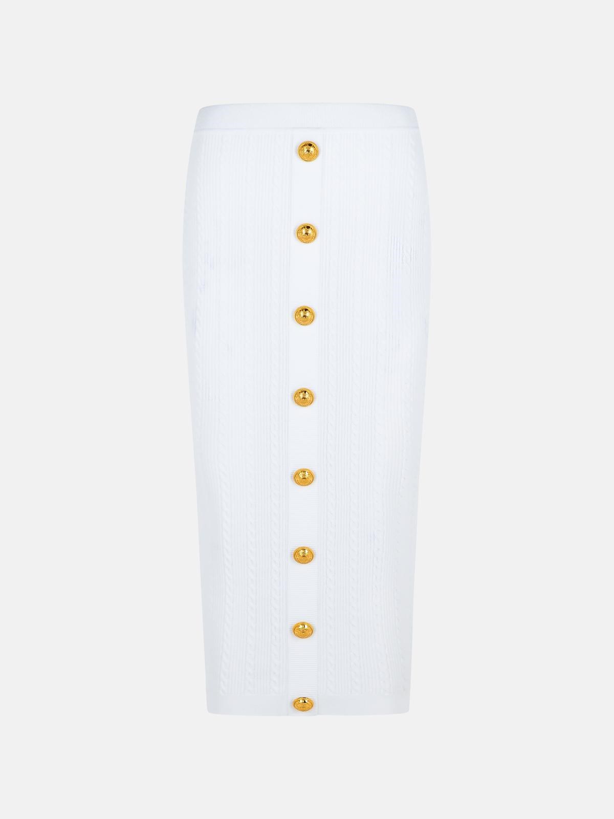 Balmain Long Skirt In White Viscose Blend