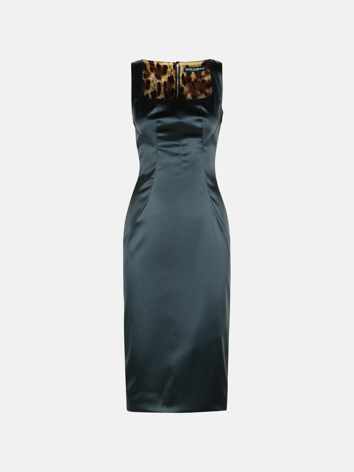 Dolce & Gabbana Dress In Black Acetate Blend In Gray
