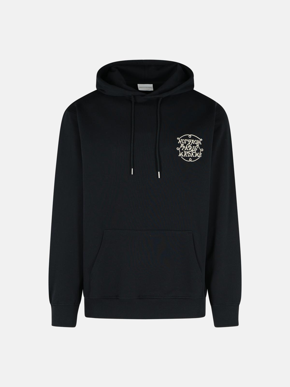 Drôle De Monsieur Black Cotton Hoodie In Black