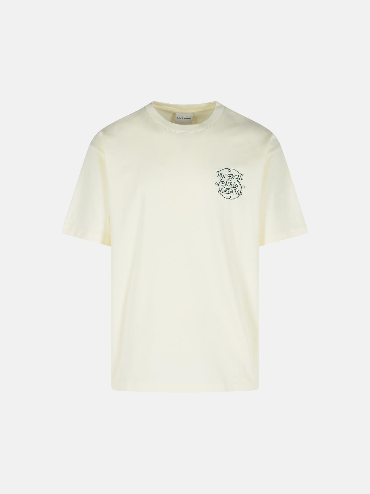 Drôle De Monsieur Cream Cotton T-shirt In White