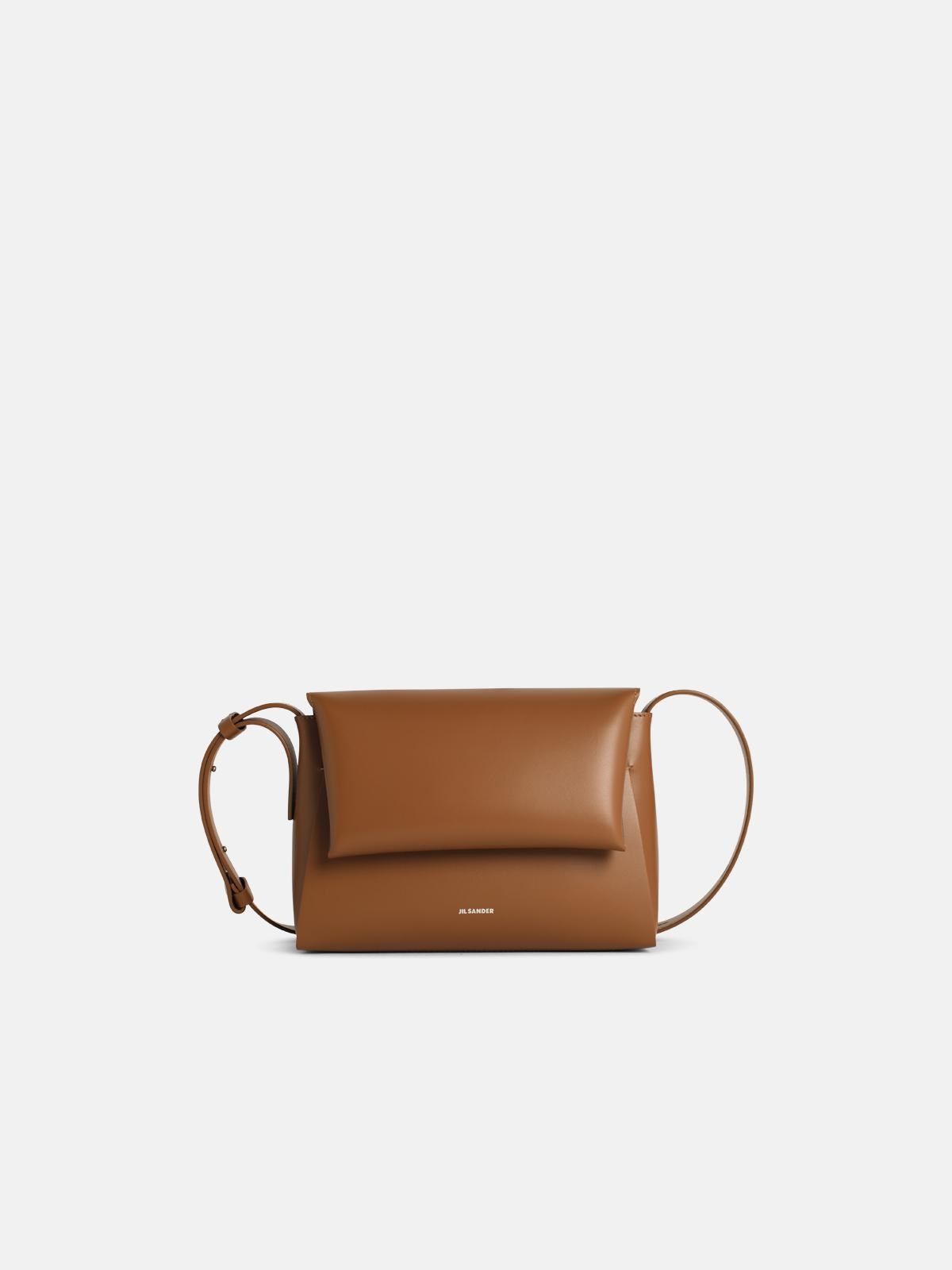 Jil Sander Messenger Brown Leather Crossbody Bag In Brown