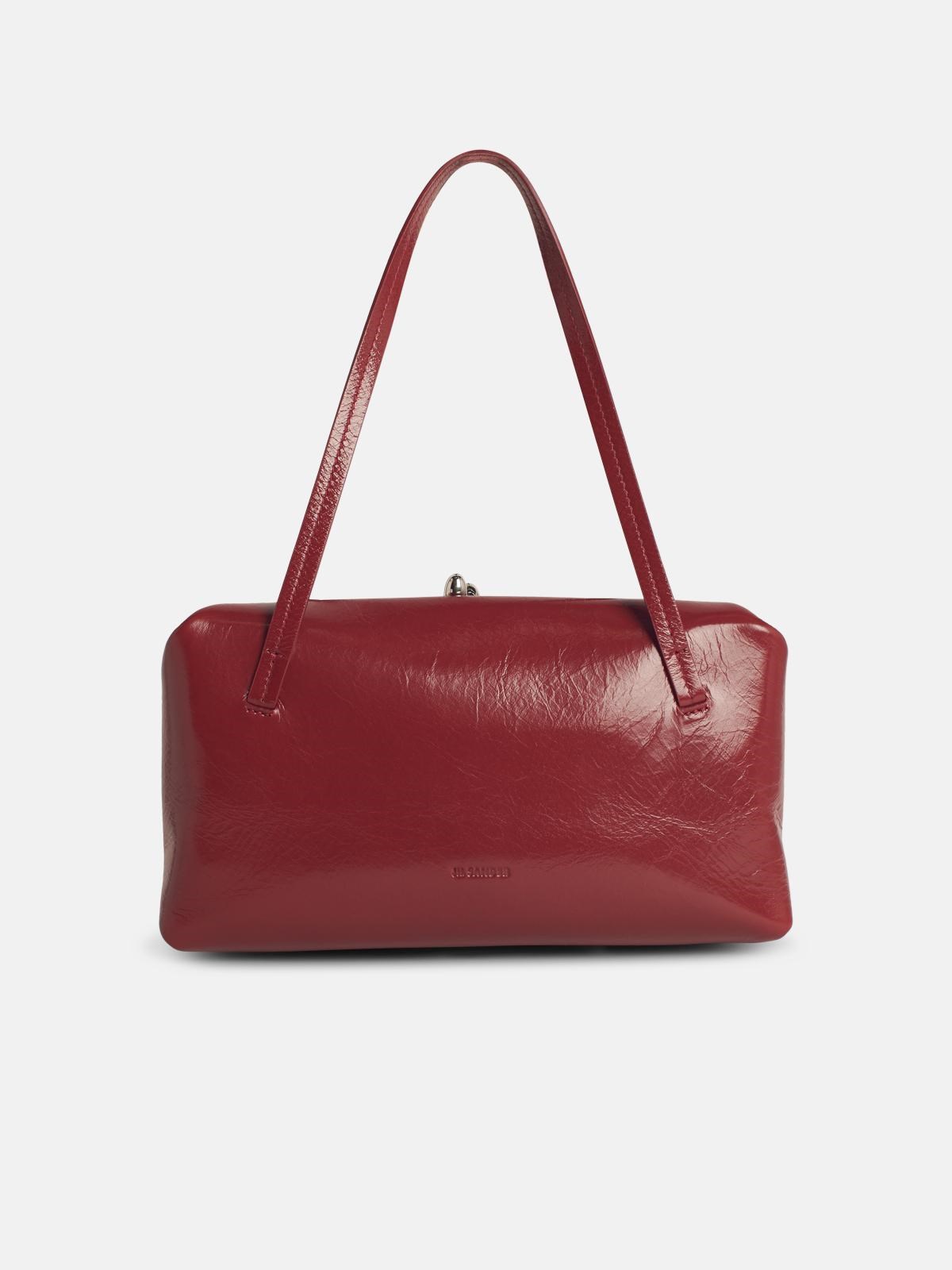 Jil Sander Goji Pillow' Small Burgundy Leather Pillow