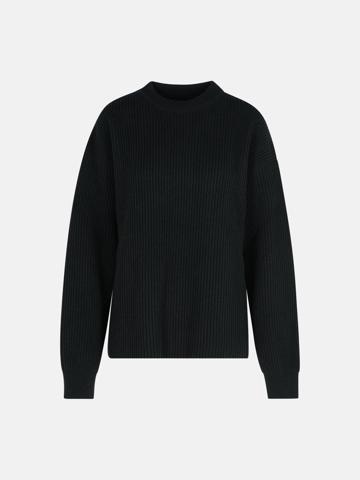 JIL SANDER Black Wool Crew Neck Sweater
