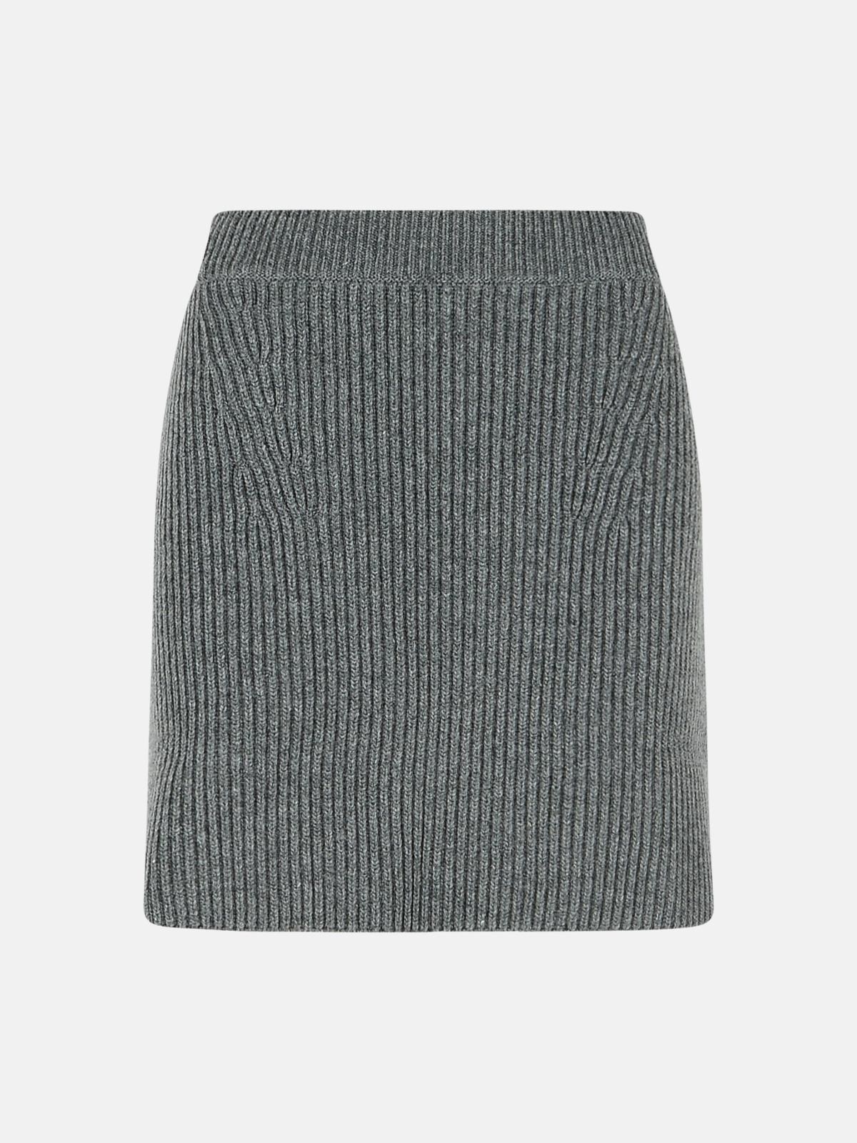 Jil Sander Grey Wool Miniskirt