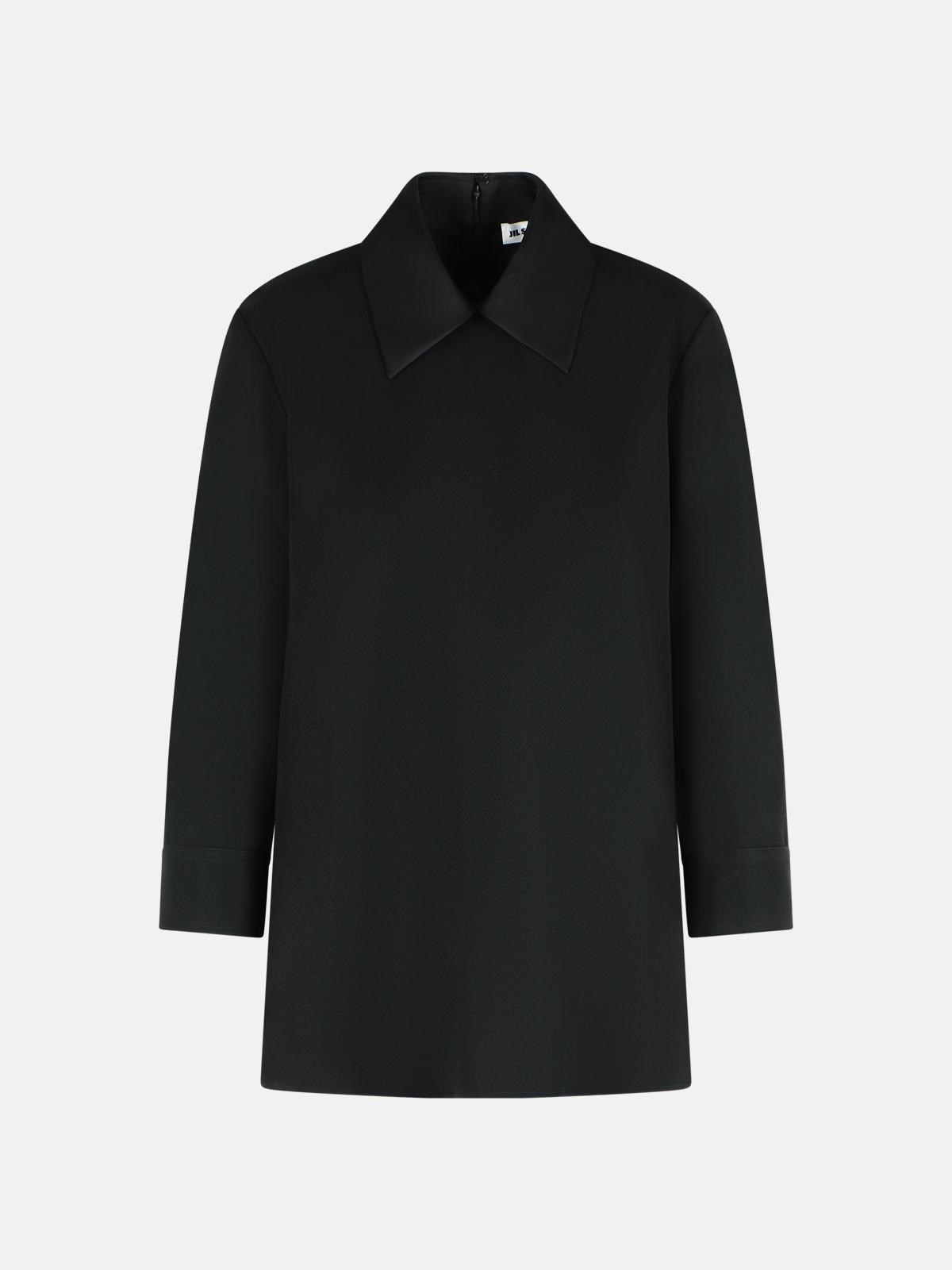 JIL SANDER Black Wool Blouse　JIL SANDER ブラック ウール ブラウス JIL