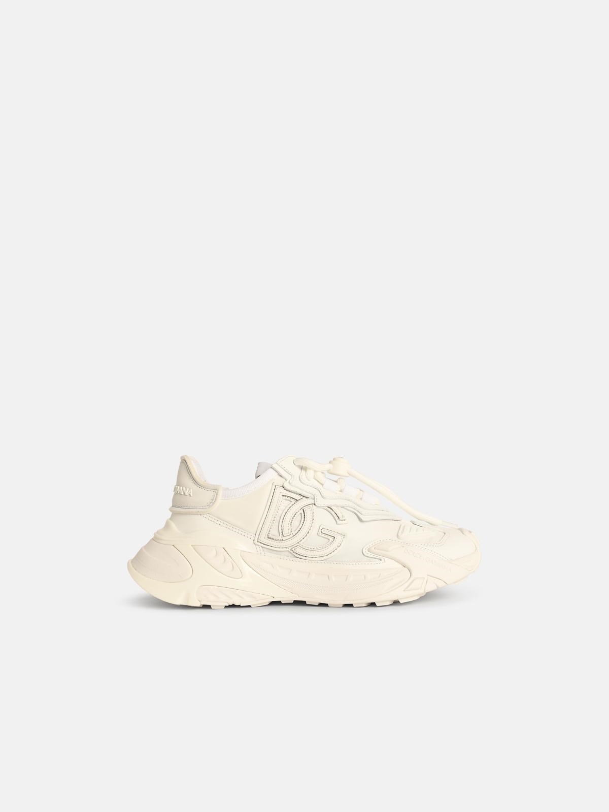 Dolce & Gabbana 'daymaster' White Leather Blend Sneakers