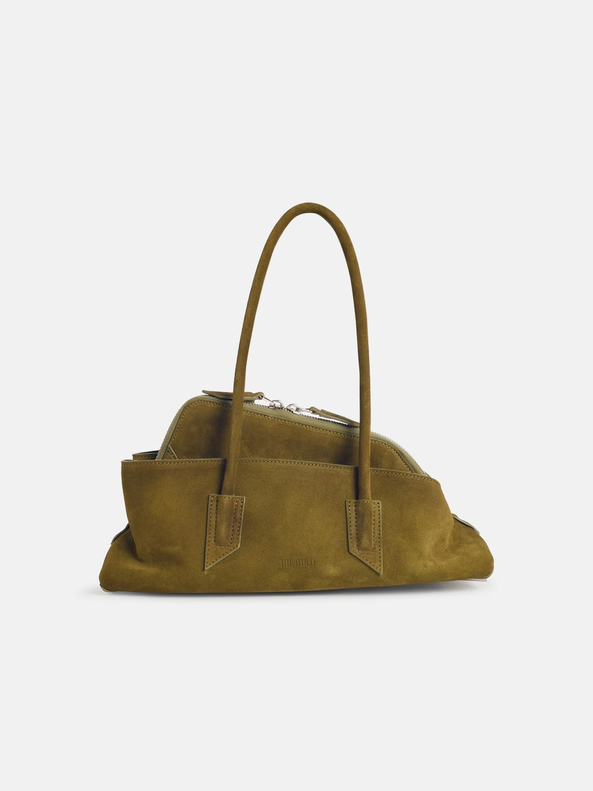 Attico Small 'la Passeggiata' Khaki Leather Bag