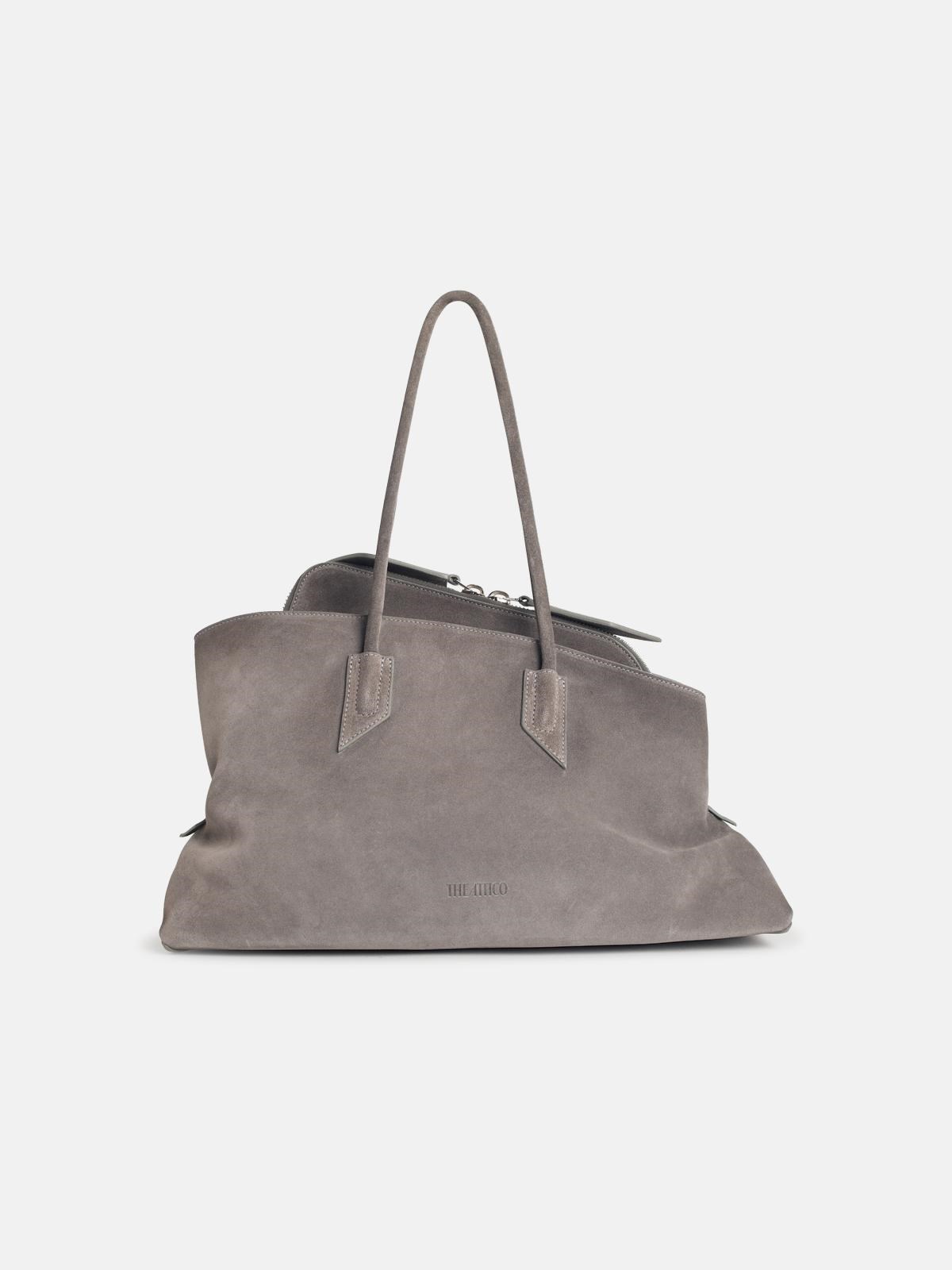Attico 'la Passeggiata' Medium Bag In Dark Grey Leather