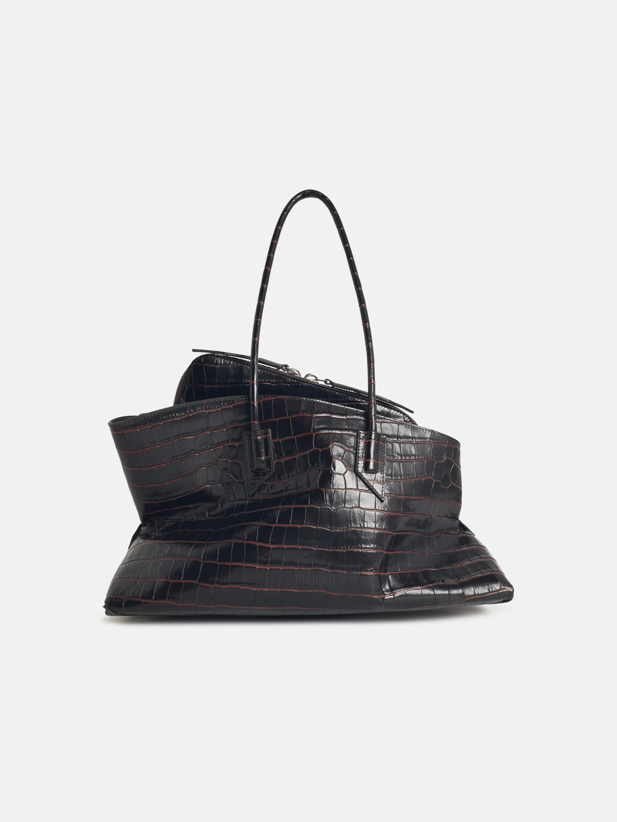 Attico 'la Passeggiata' 'coffee' Medium Leather Bag