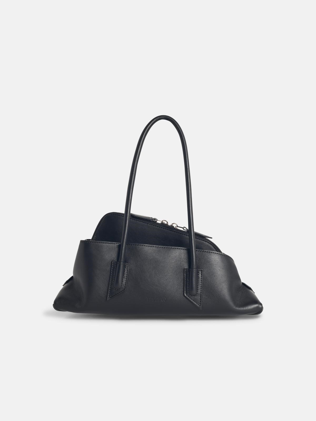 Attico 'la Passeggiata' Small Black Leather Bag