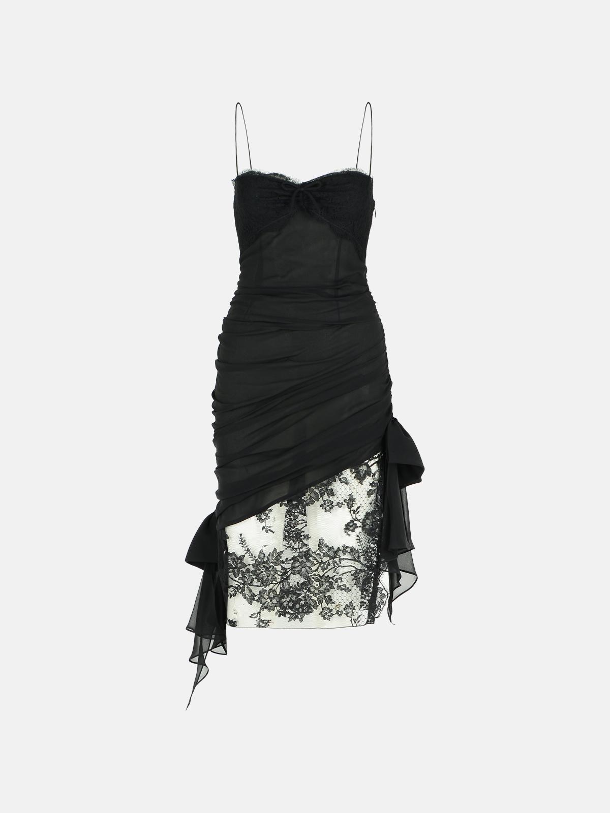ALESSANDRA RICH Black Silk Mini Dress