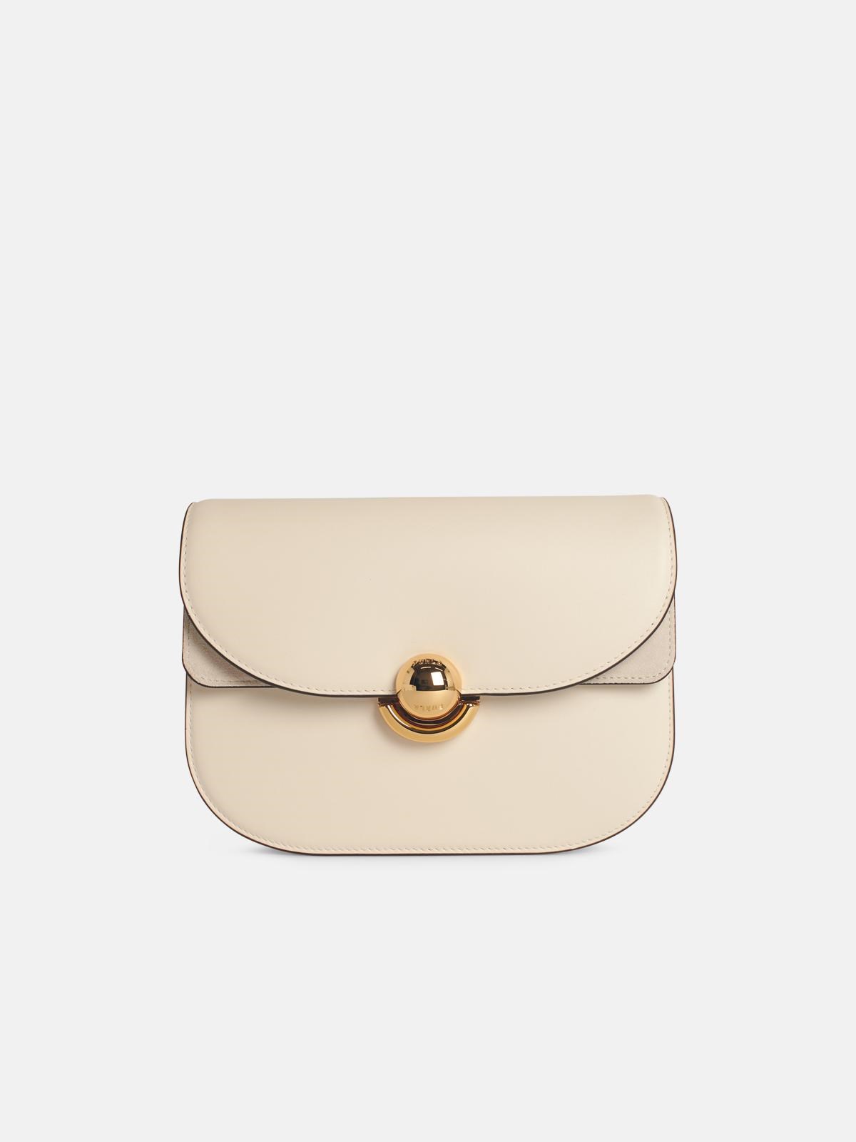 FURLA 'Sfera' Small Cream Leather Crossbody Bag